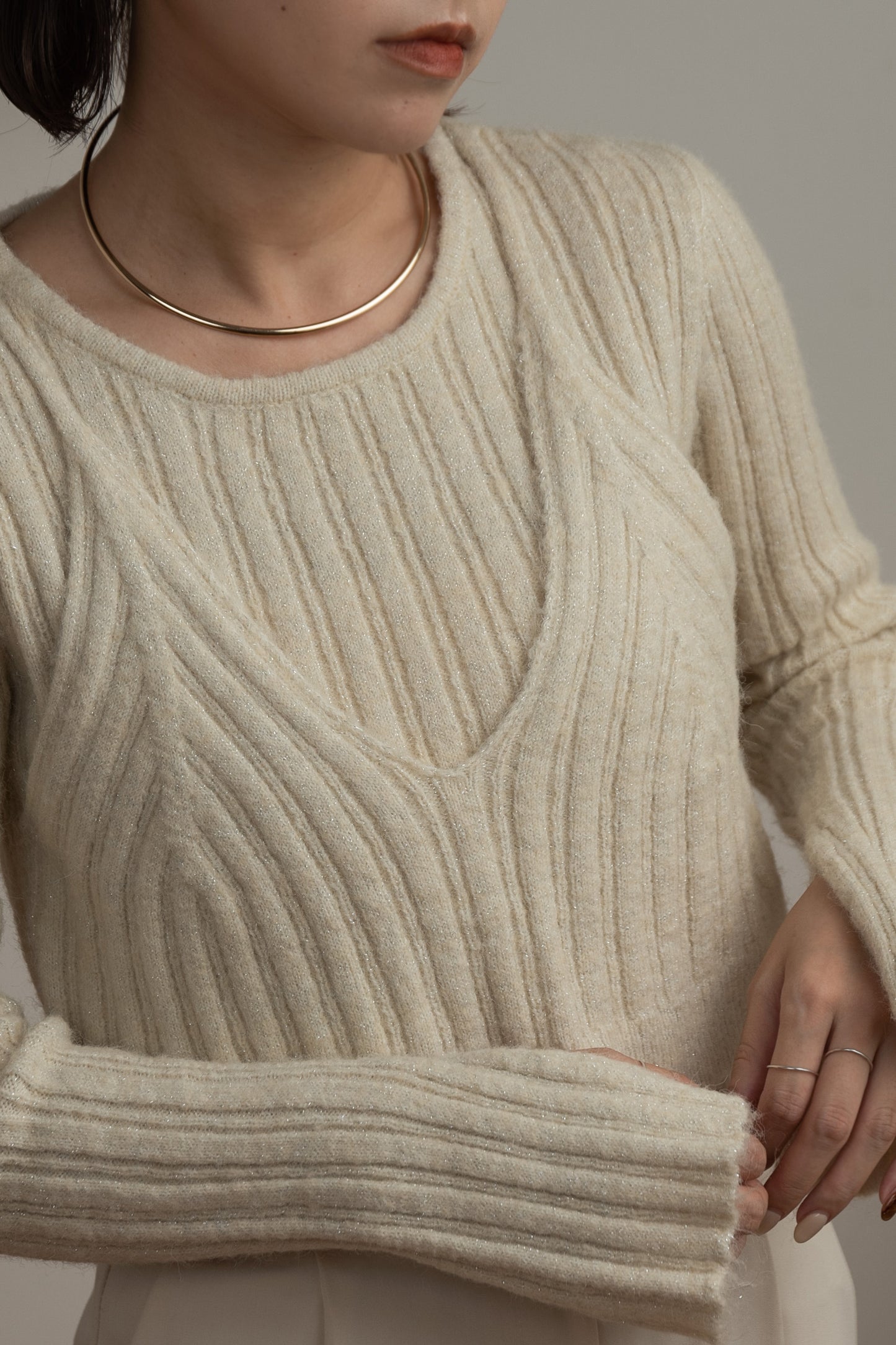 bustier layered glitter knit