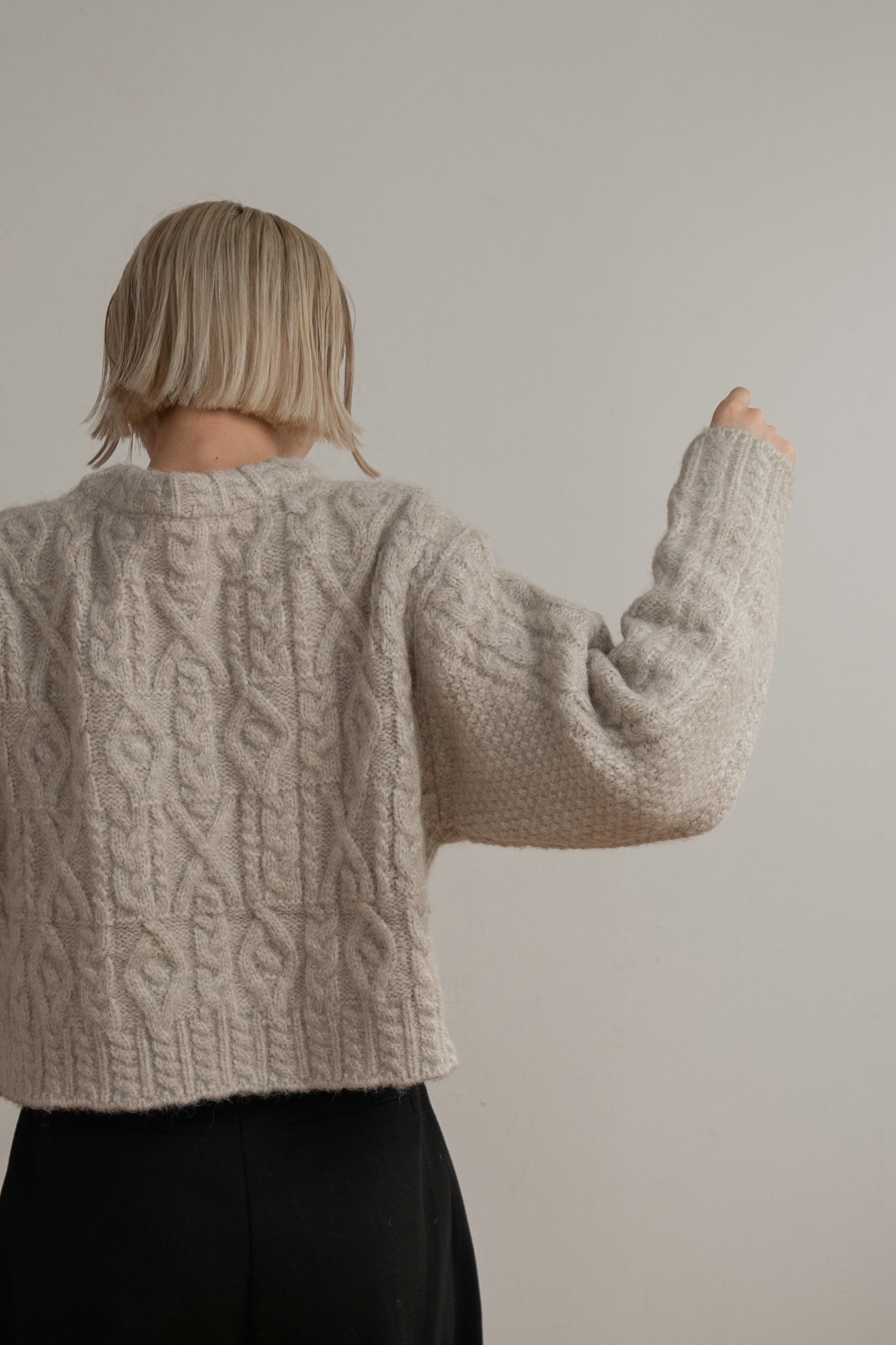 random cable short knit – eim online（エイム オンライン）