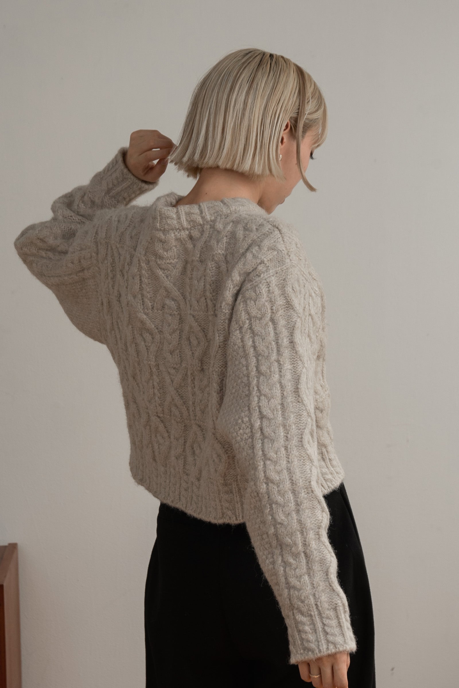 random cable short knit – eim online（エイム オンライン）