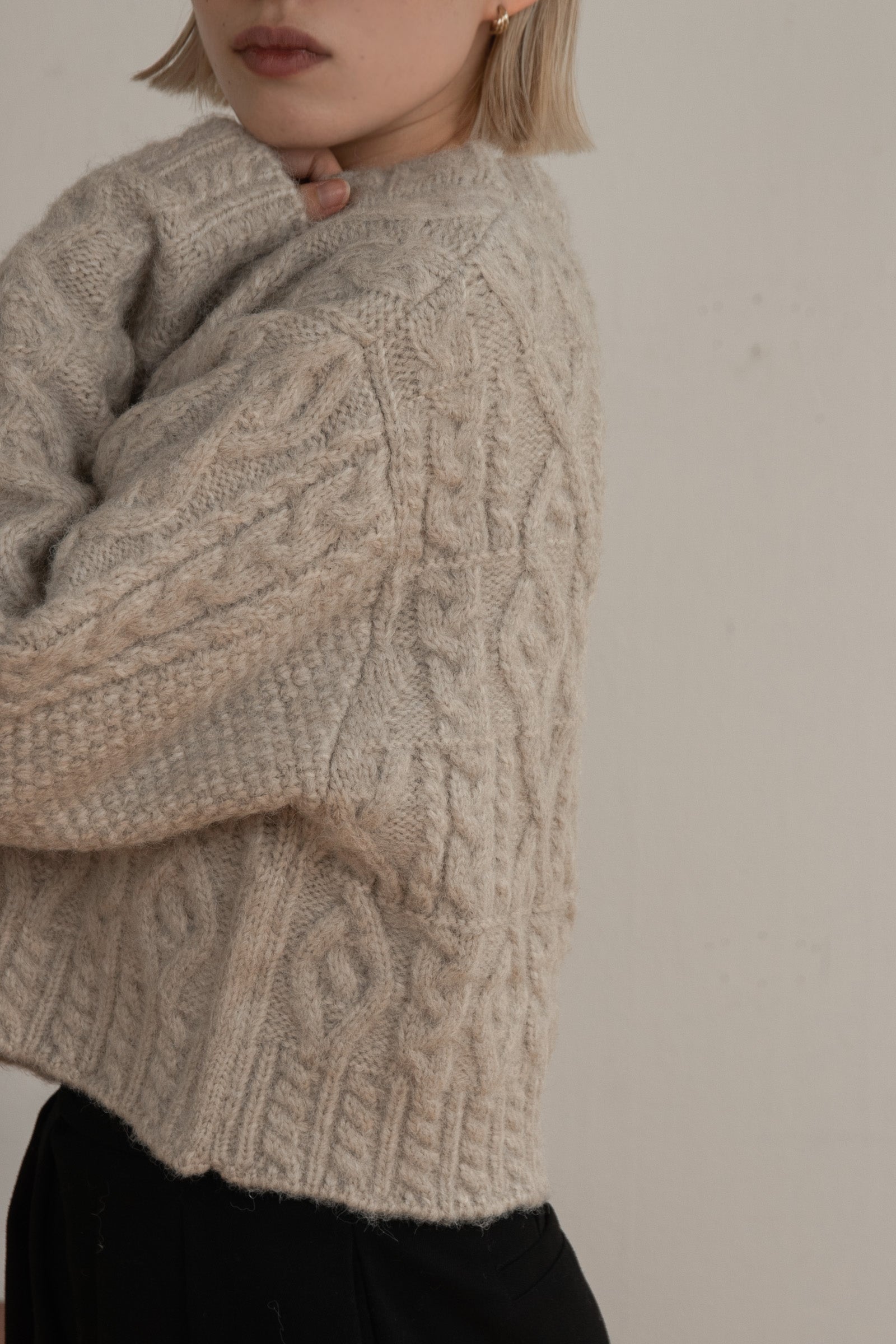 random cable short knit – eim online（エイム オンライン）