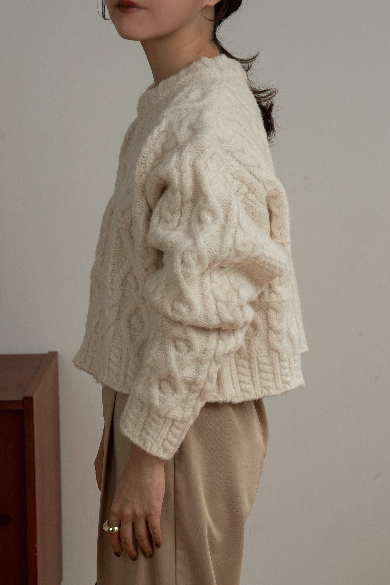 random cable short knit – eim online（エイム オンライン）