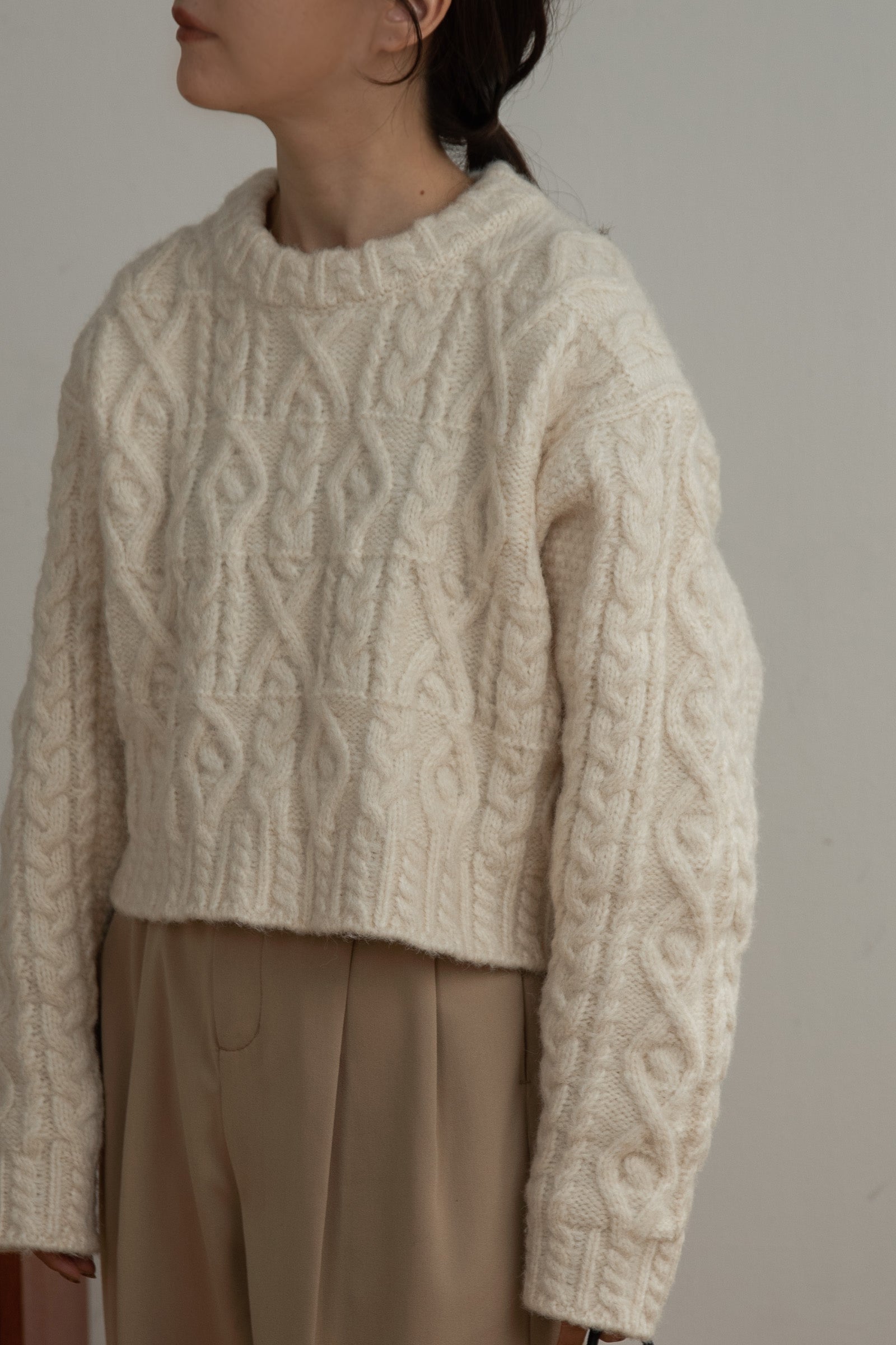 random cable short knit – eim online（エイム オンライン）