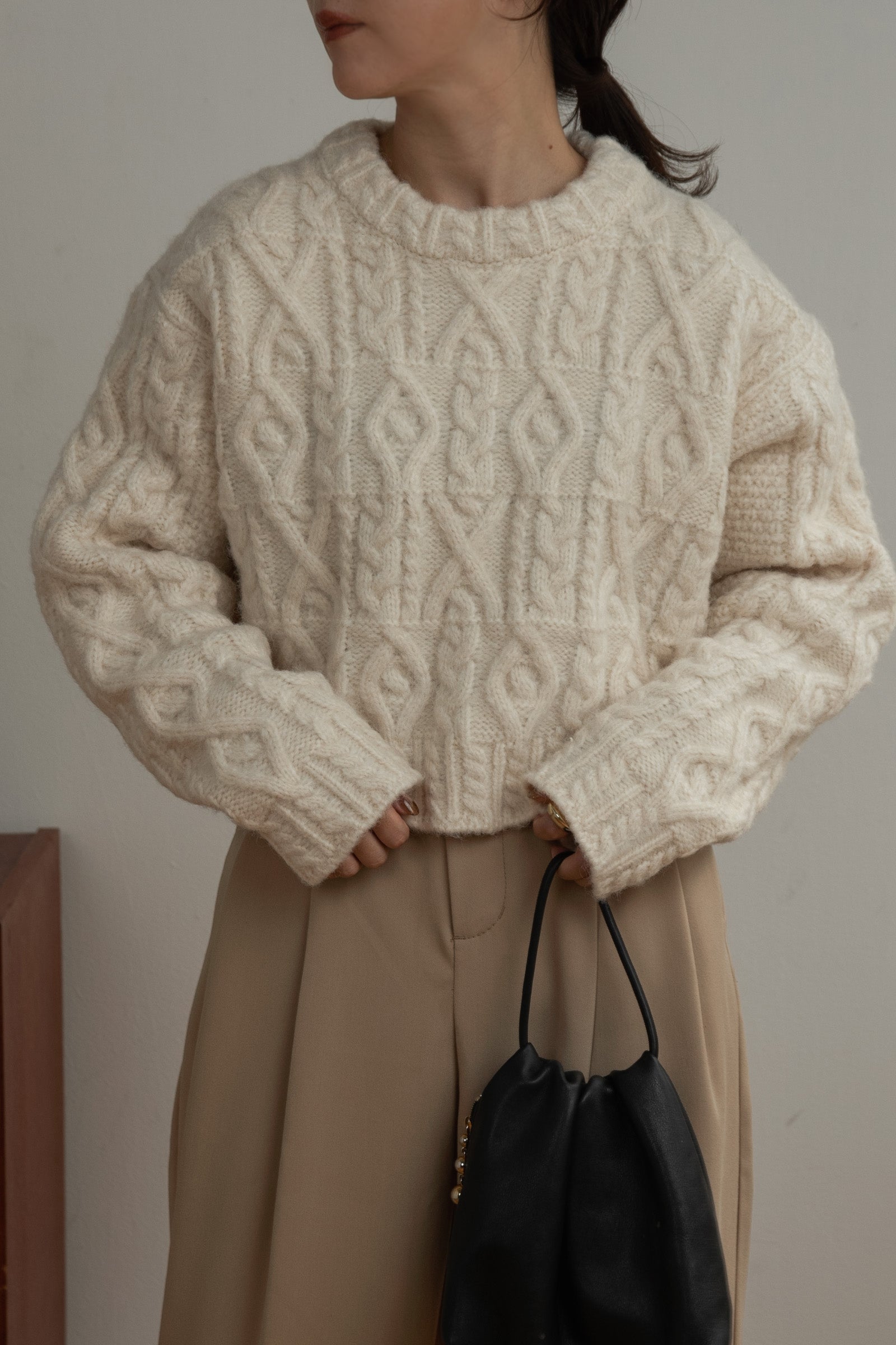 random cable short knit – eim online（エイム オンライン）