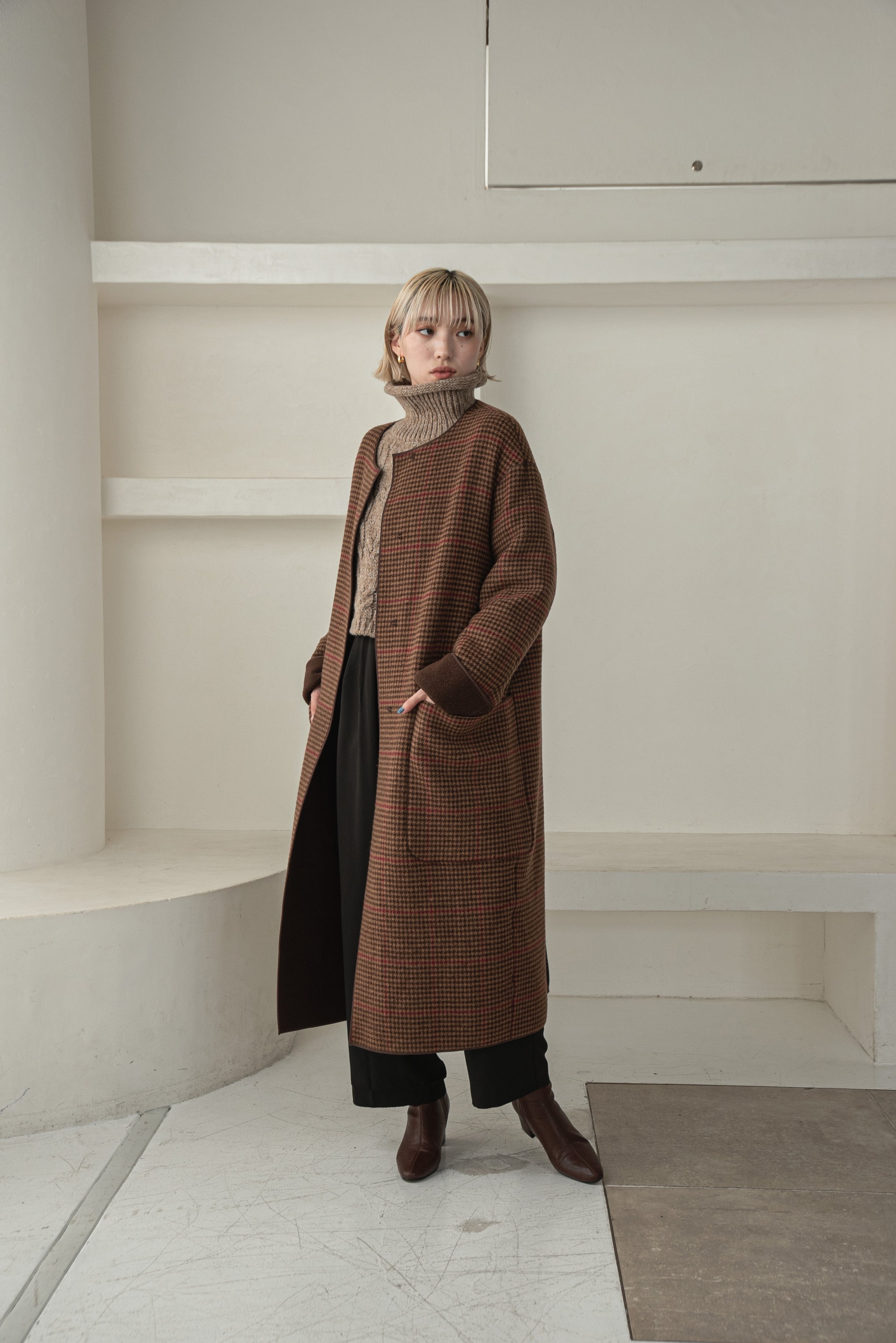 レディースI_am official reversible wool long coat