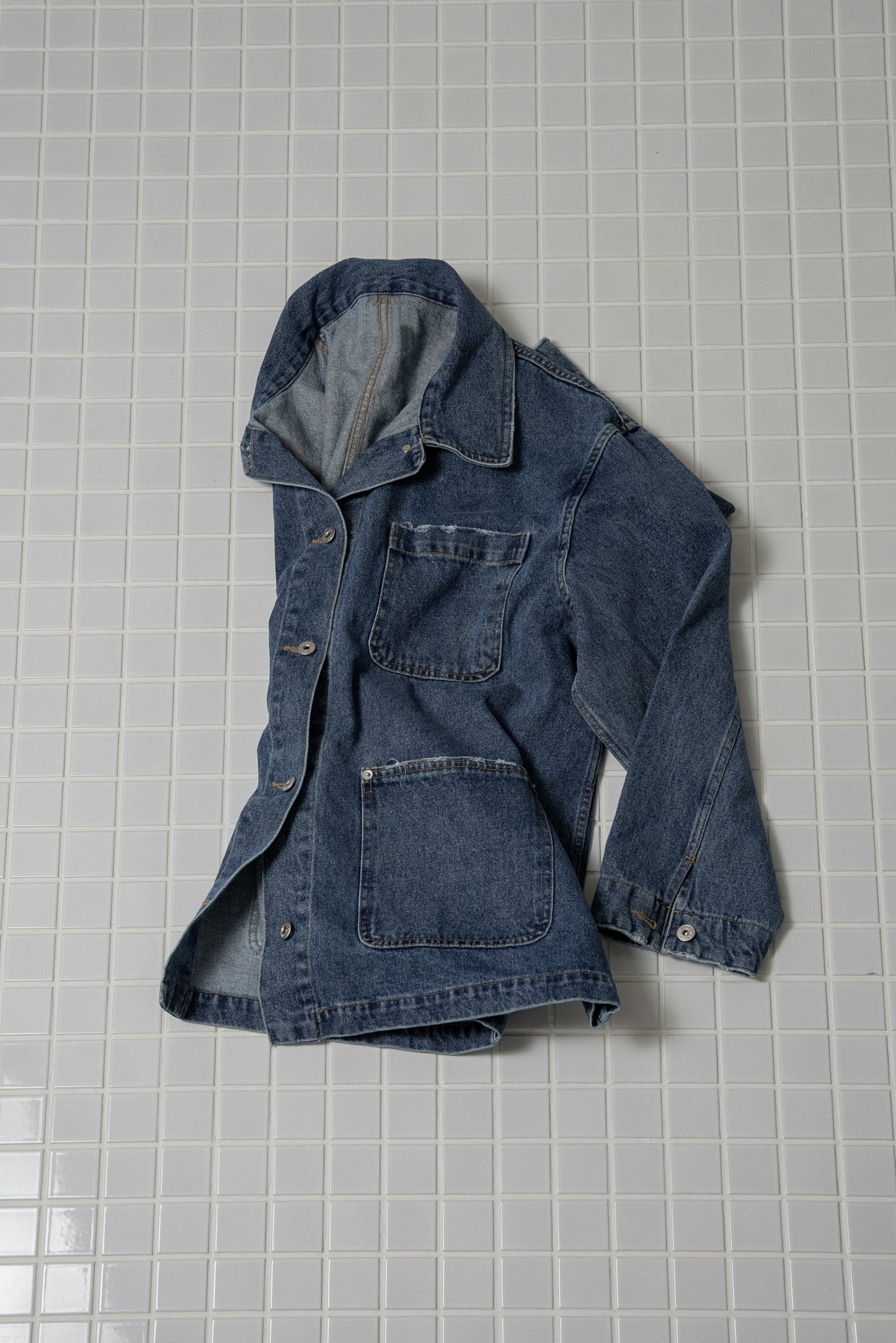 mixed pocket denim jacket