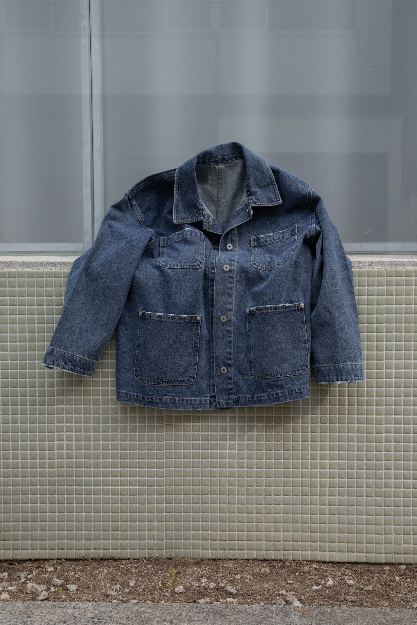 mixed pocket denim jacket