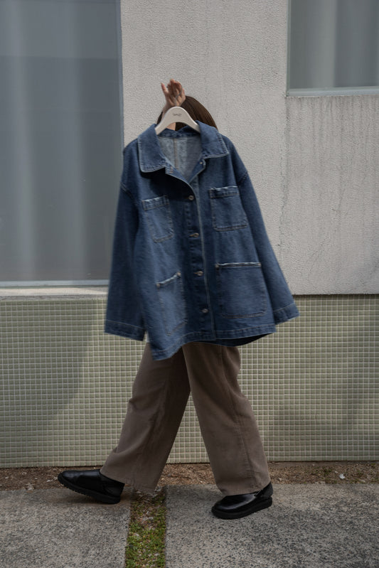 mixed pocket denim jacket