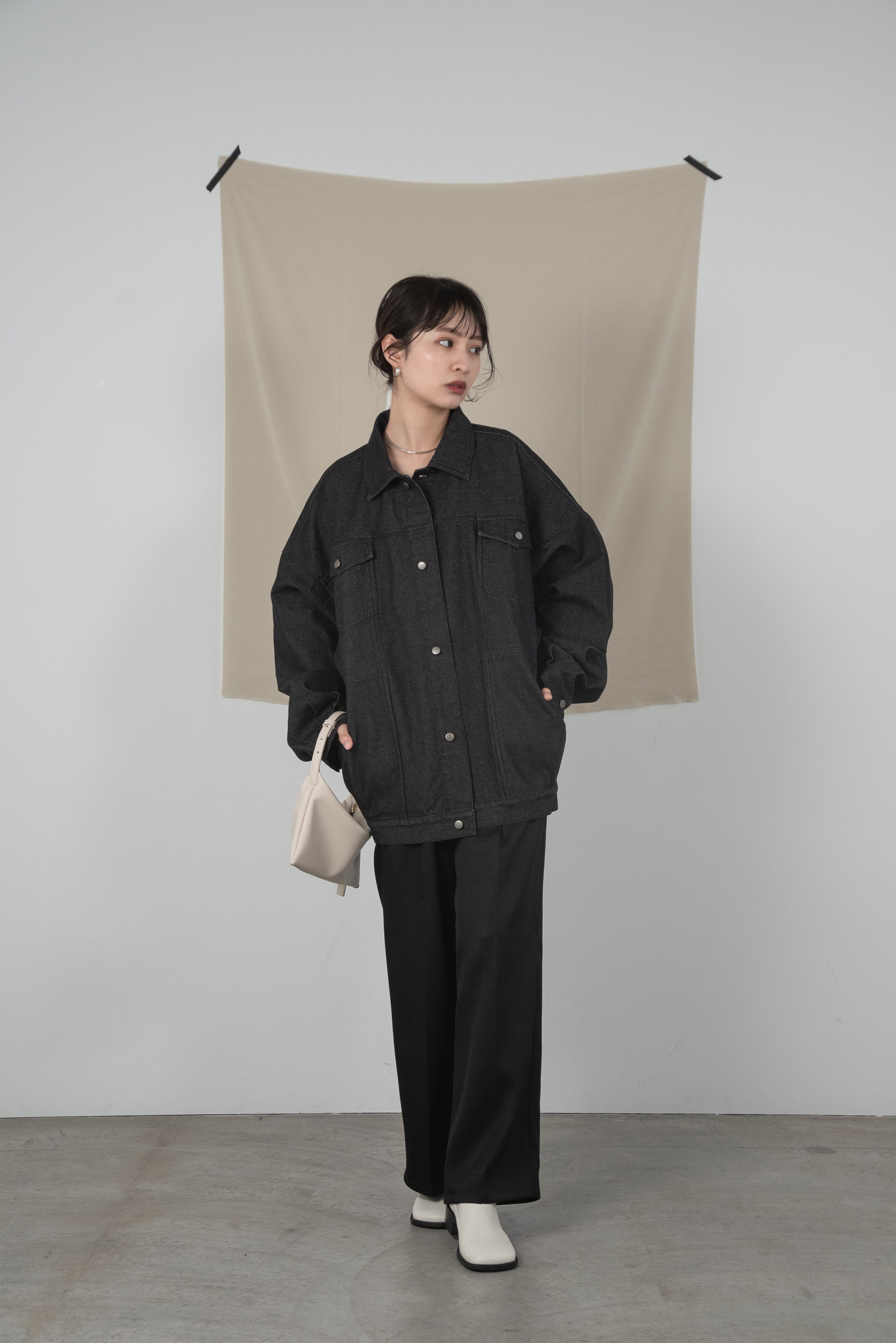 over size tuck design denim jacket – eim online（エイム オンライン）