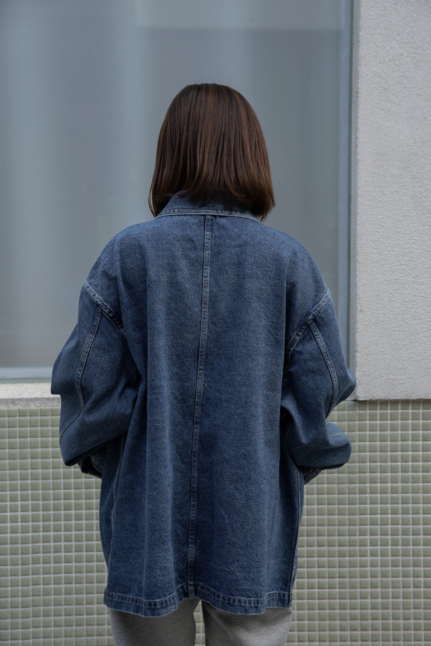 mixed pocket denim jacket