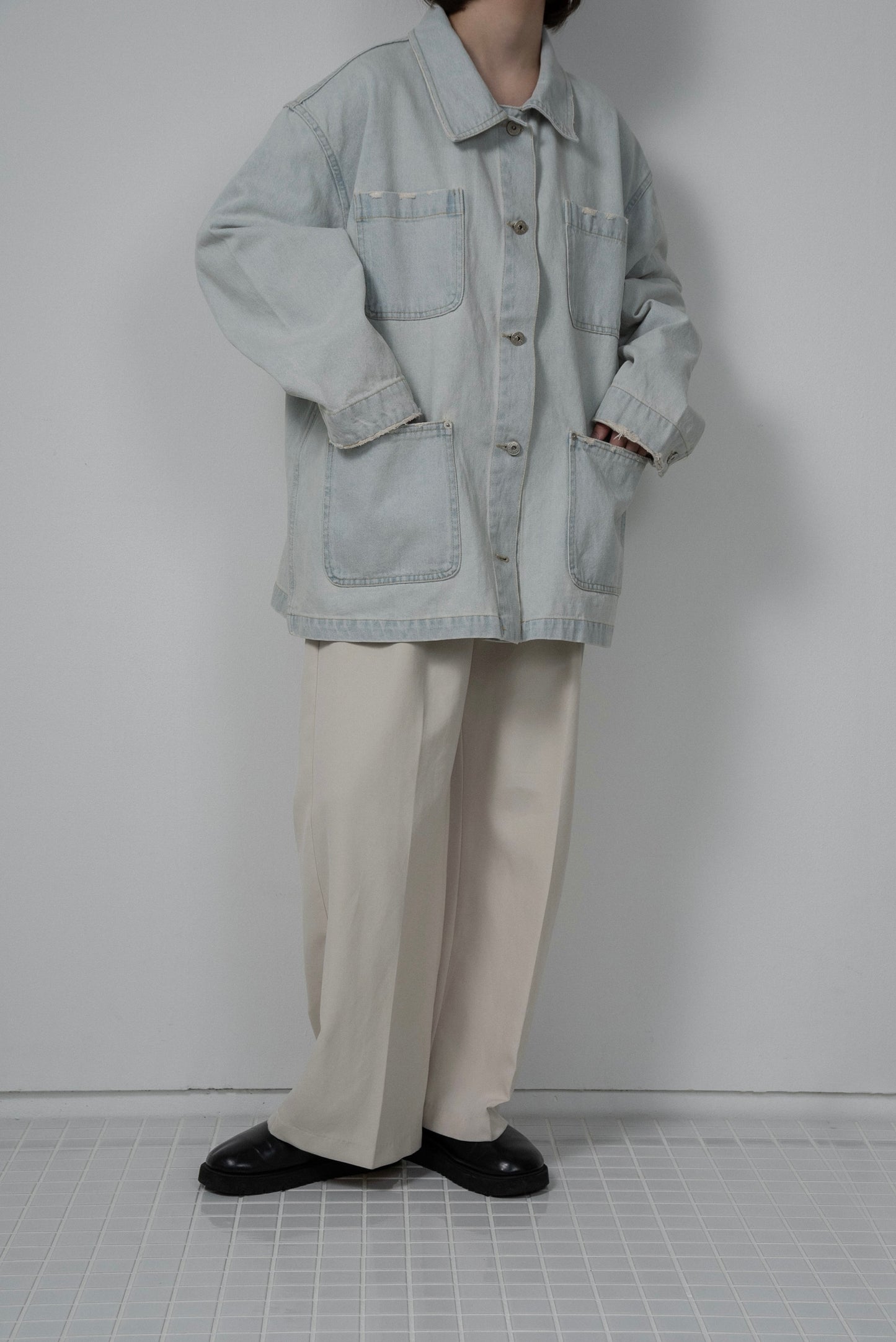 mixed pocket denim jacket