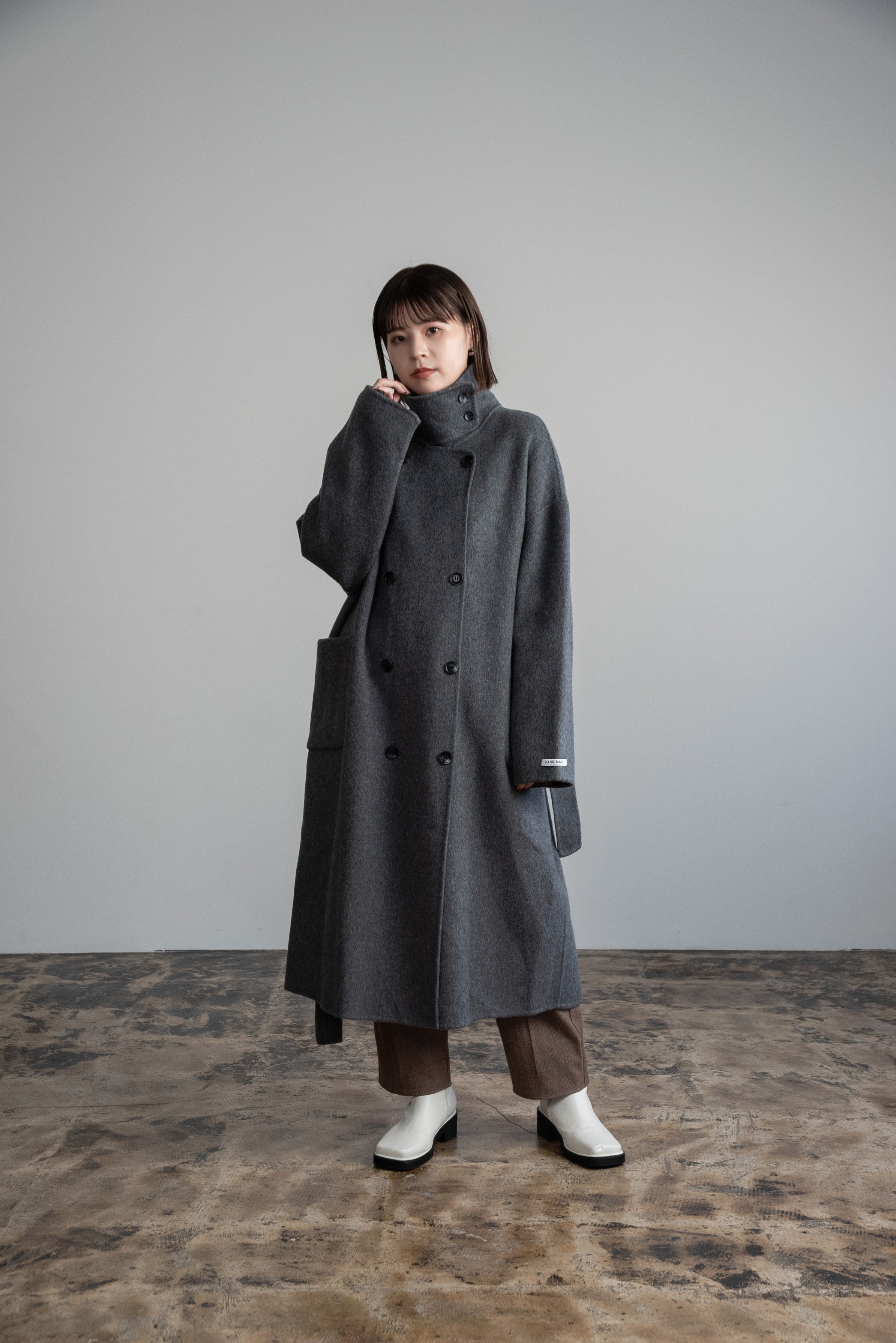 stand neck handmade coat – eim online（エイム オンライン）