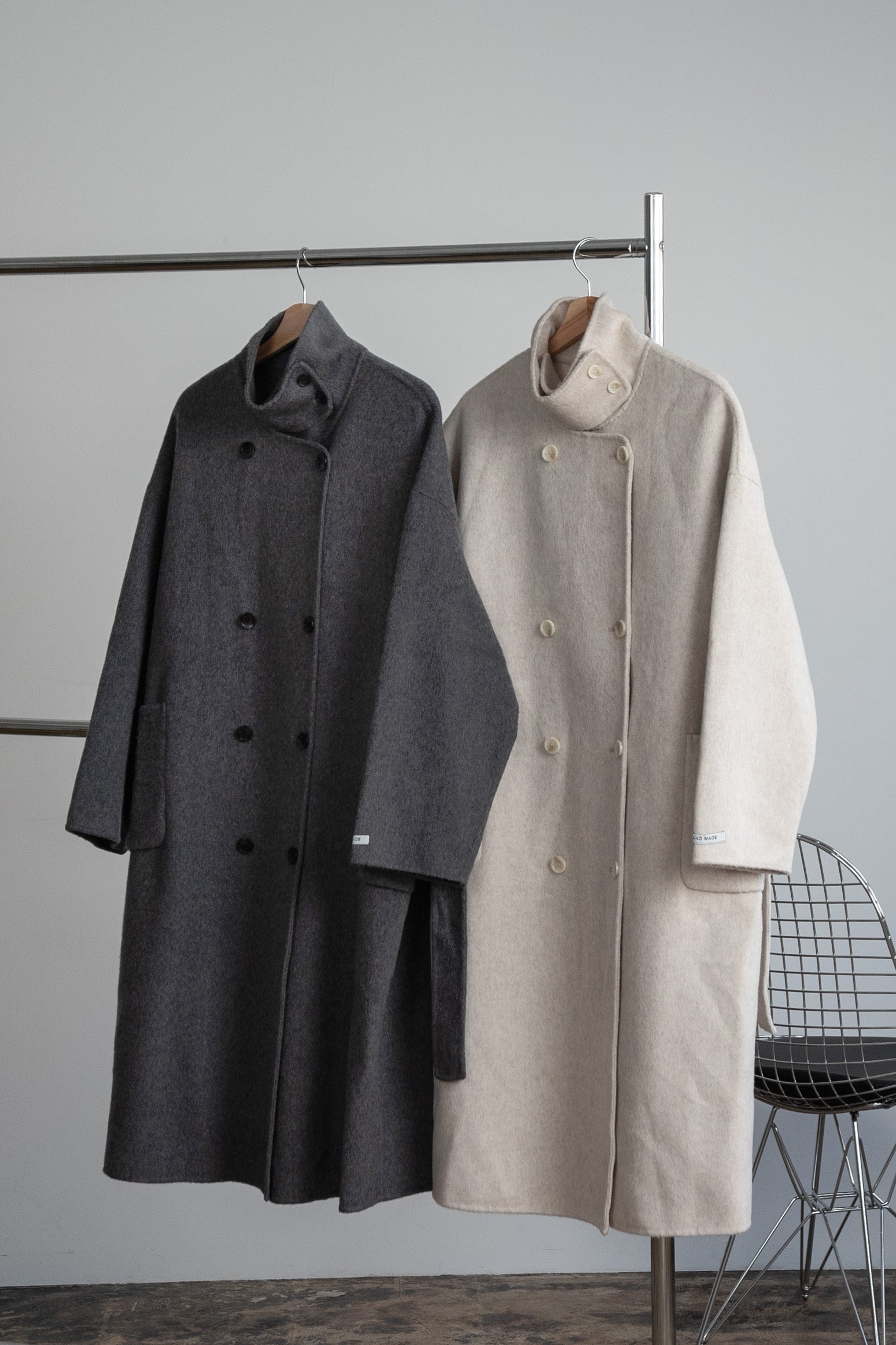 stand neck handmade coat – eim online（エイム オンライン）