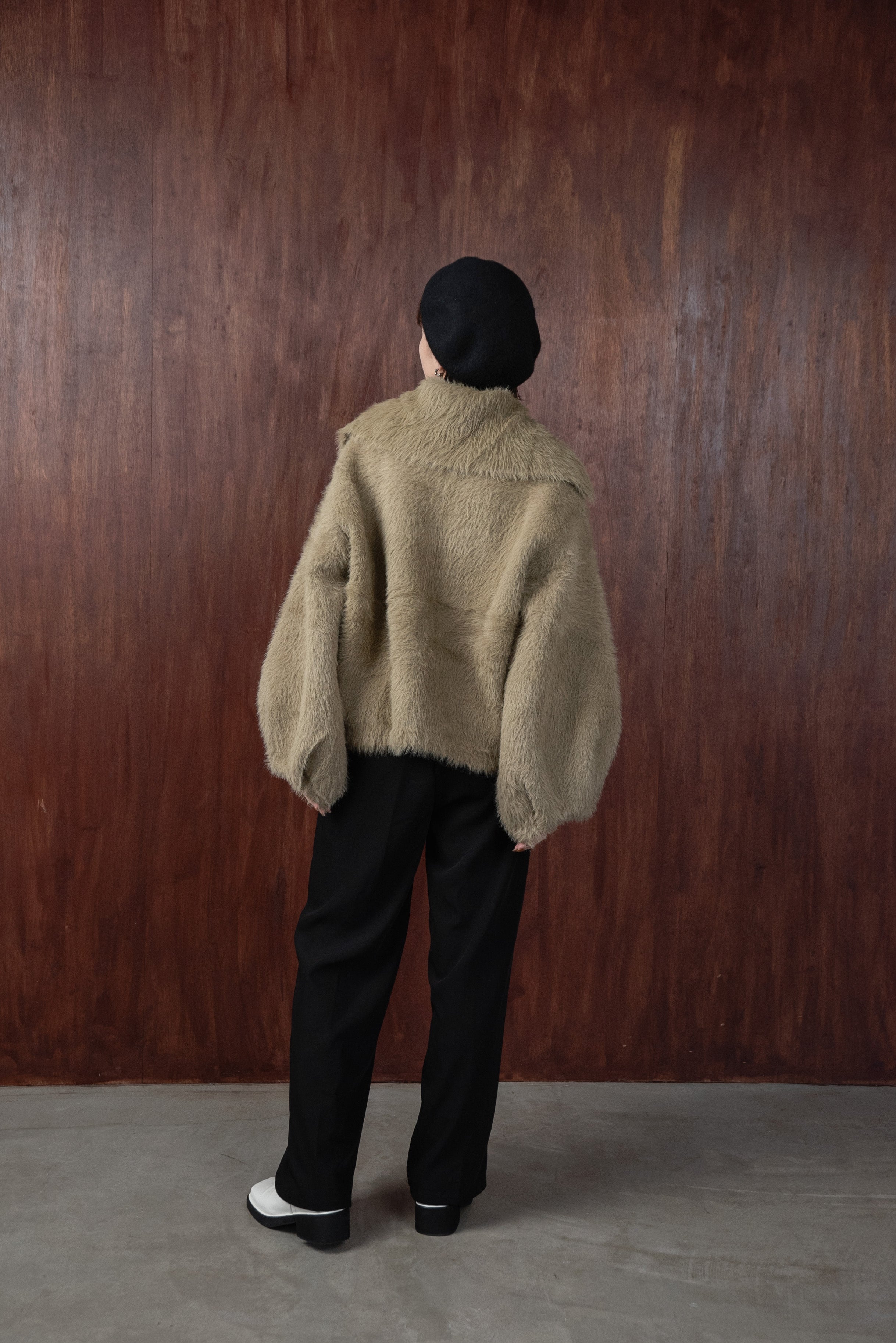 shaggy collar knit outer – eim online（エイム オンライン）