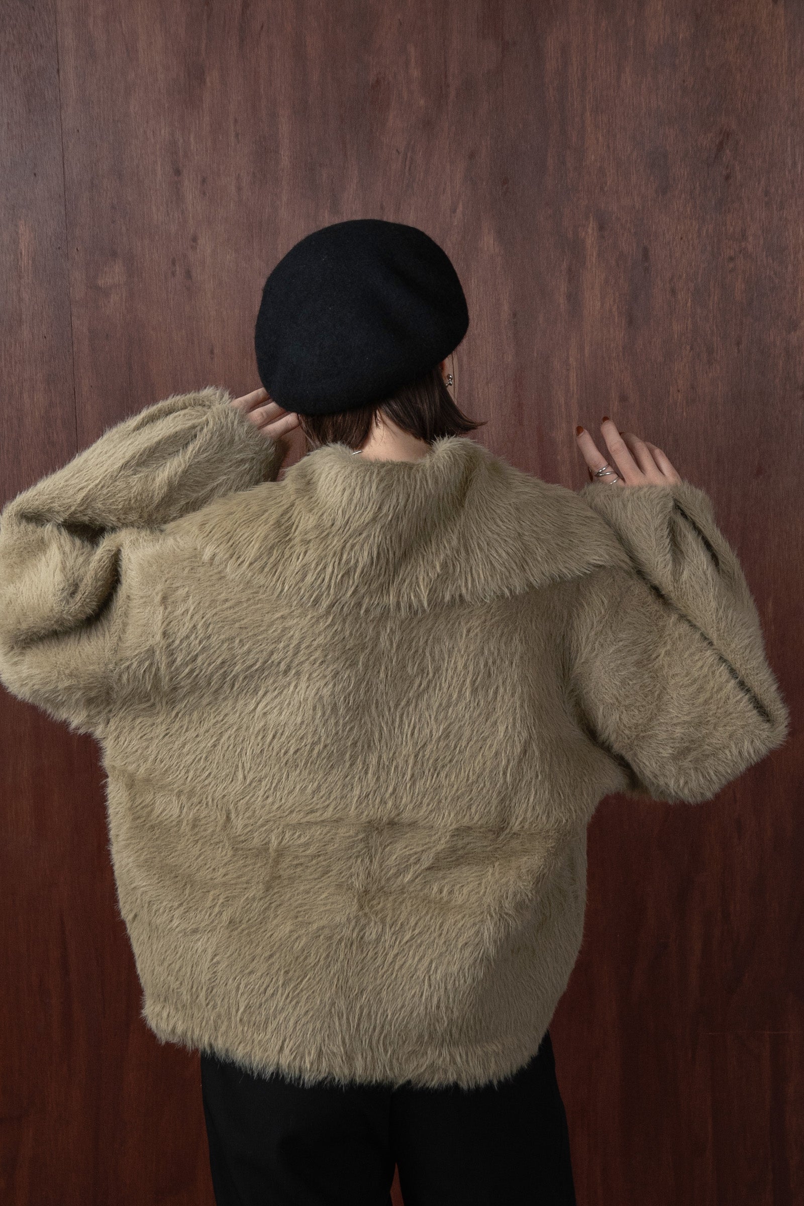 shaggy collar knit outer – eim online（エイム オンライン）