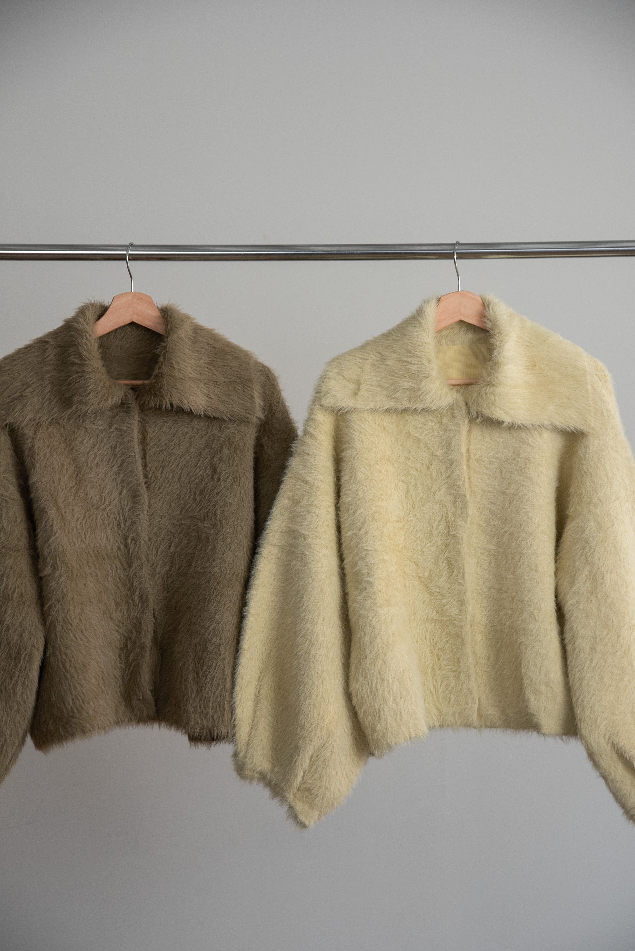 shaggy collar knit outer – eim online（エイム オンライン）