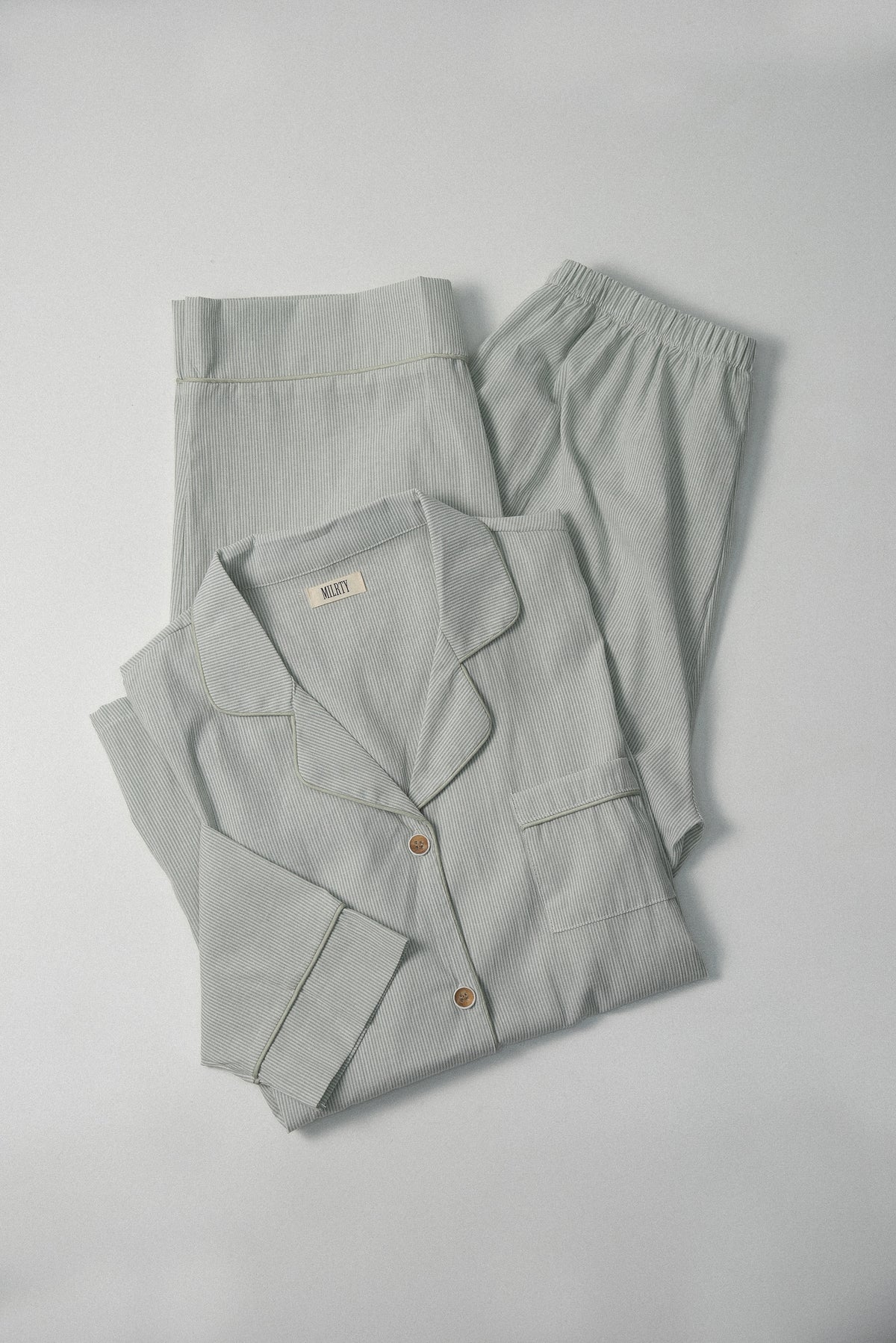cotton stripe piping room wear set