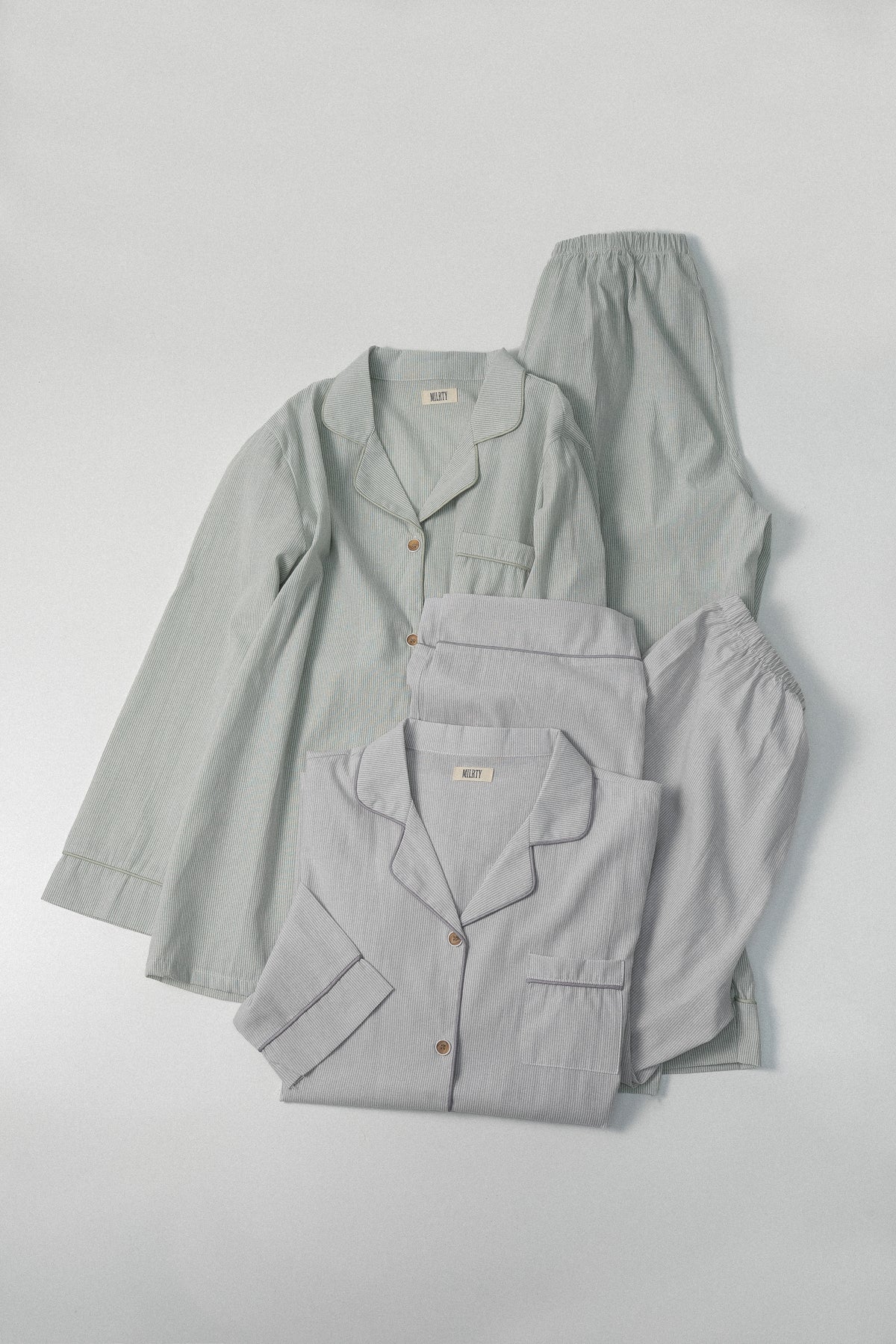 cotton stripe piping room wear set