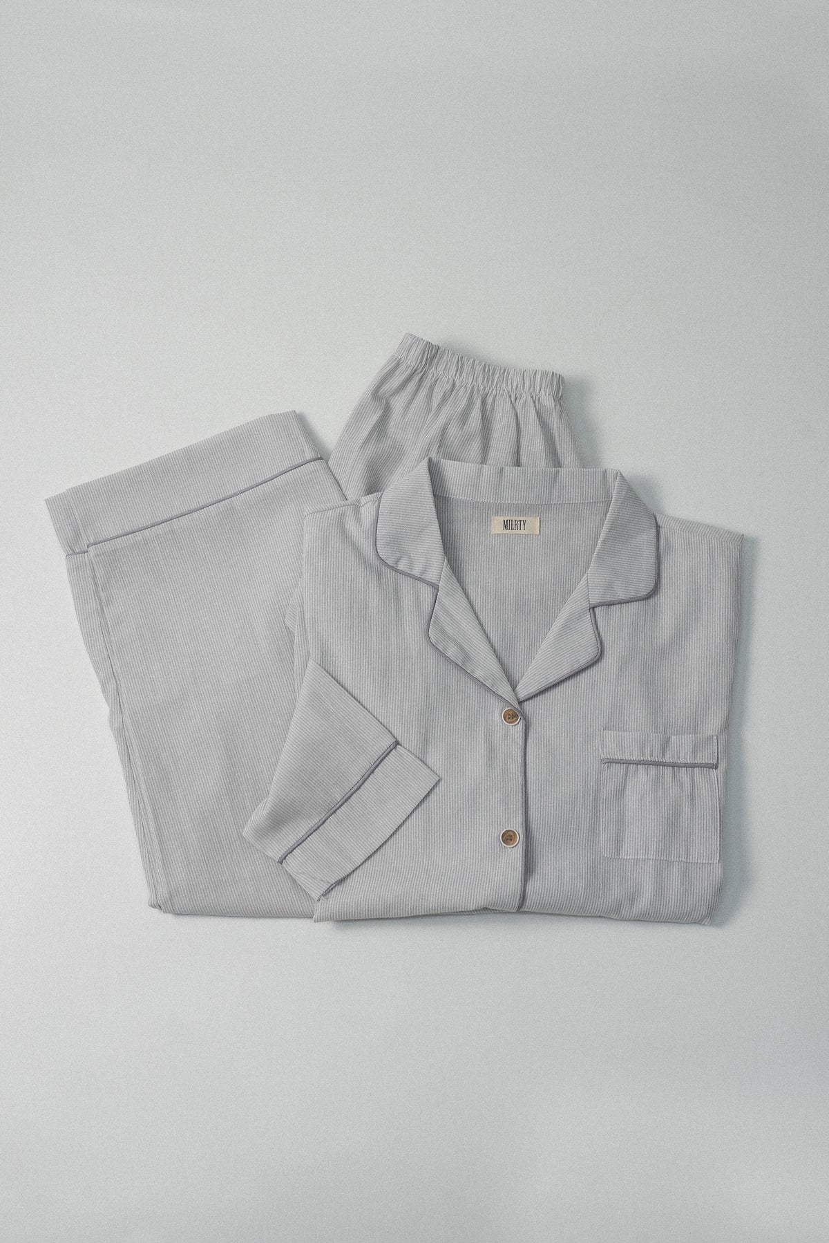 cotton stripe piping room wear set