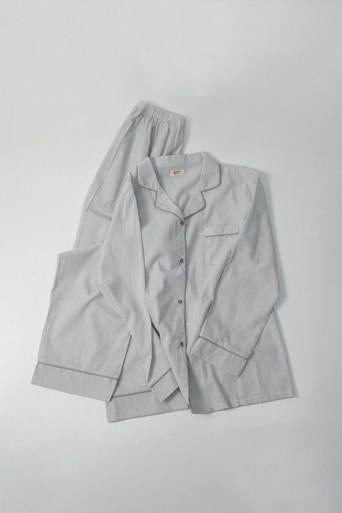 cotton stripe piping room wear set