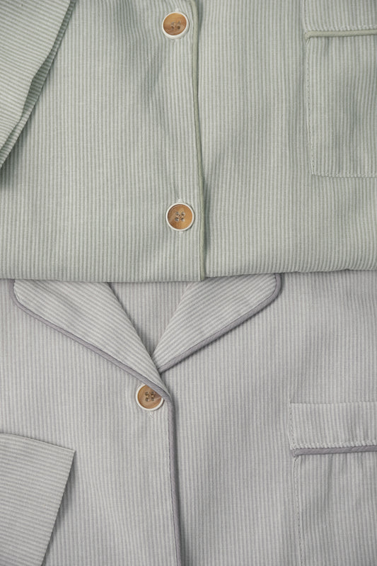cotton stripe piping room wear set