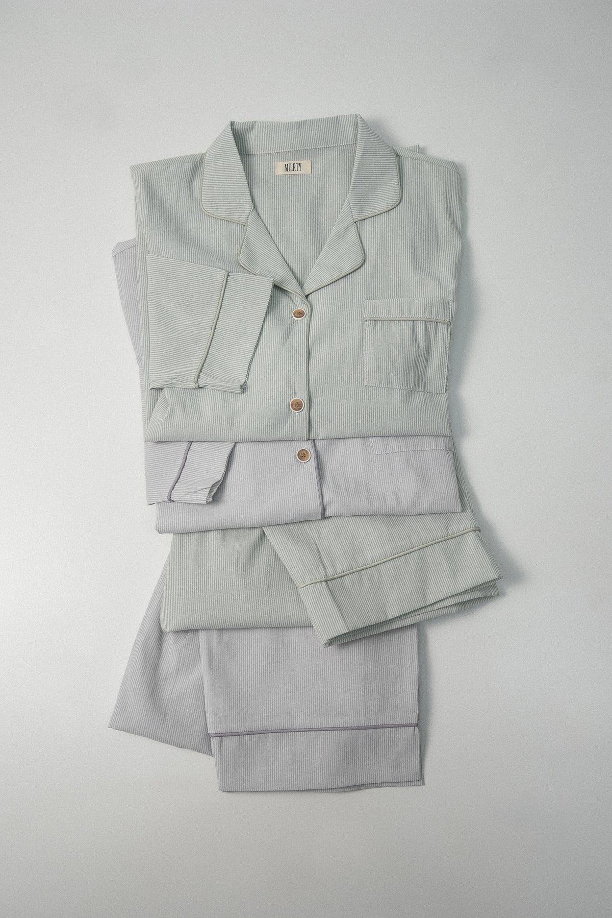 cotton stripe piping room wear set