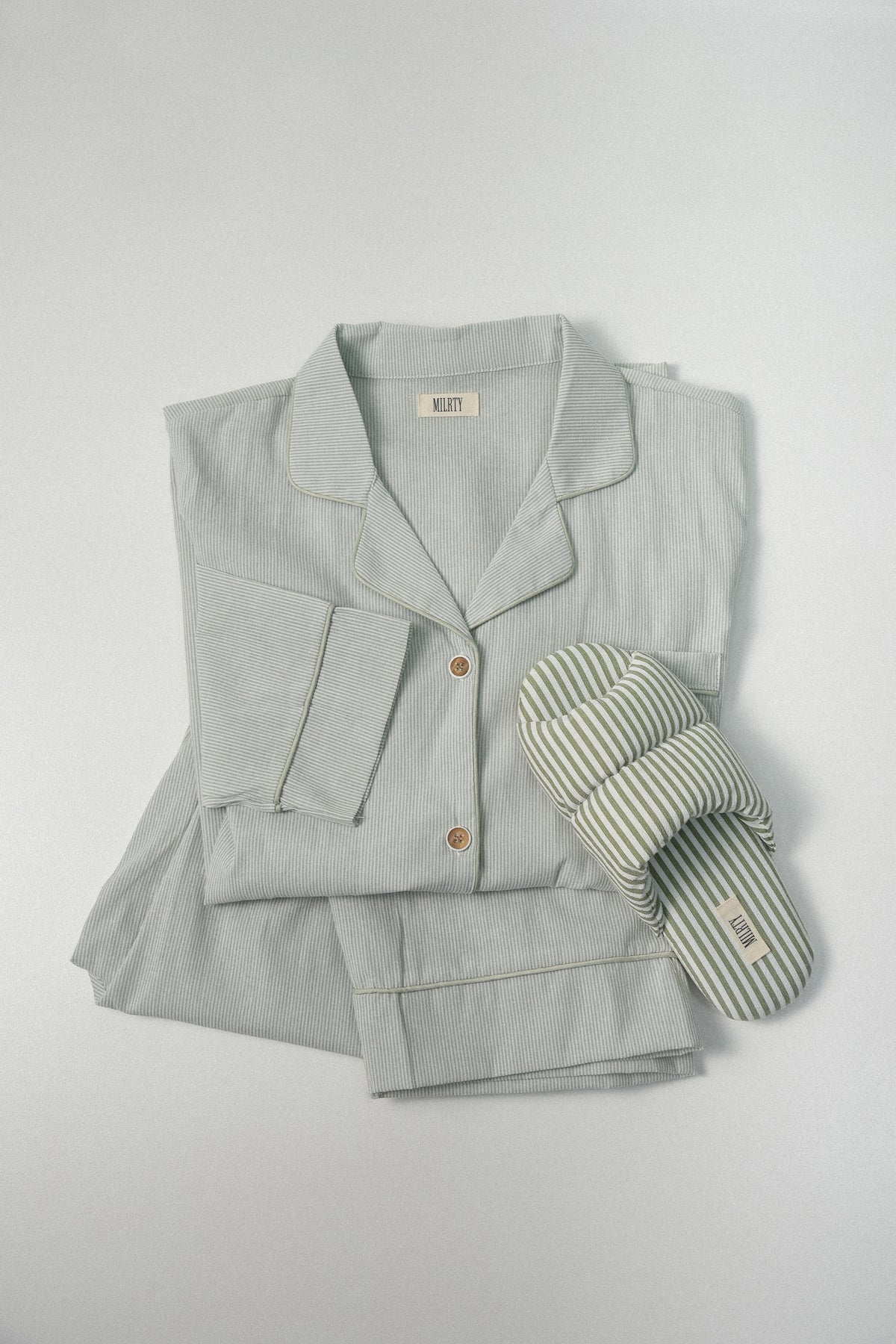cotton stripe piping room wear set