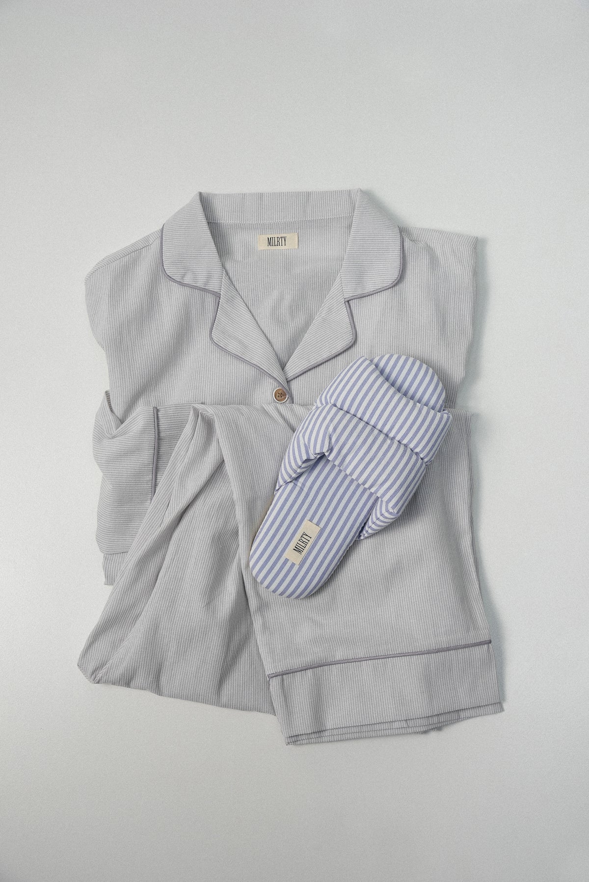 cotton stripe piping room wear set
