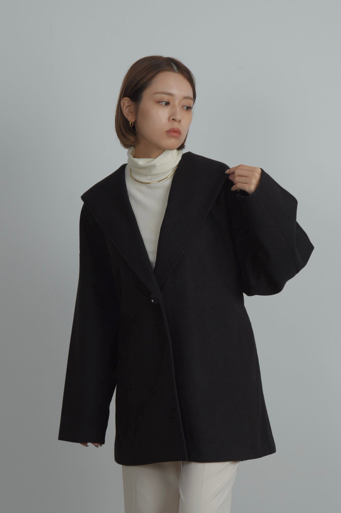 sailor collar midi coat