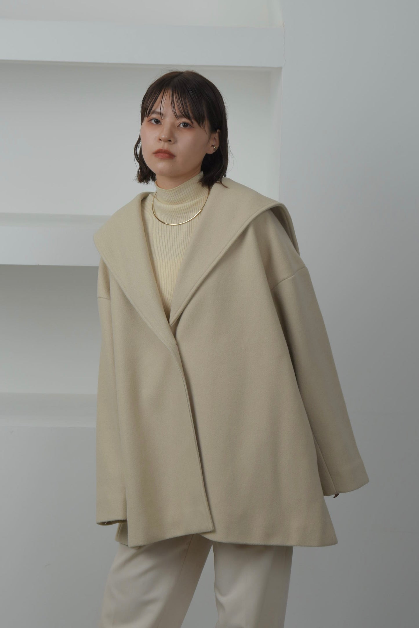 sailor collar midi coat