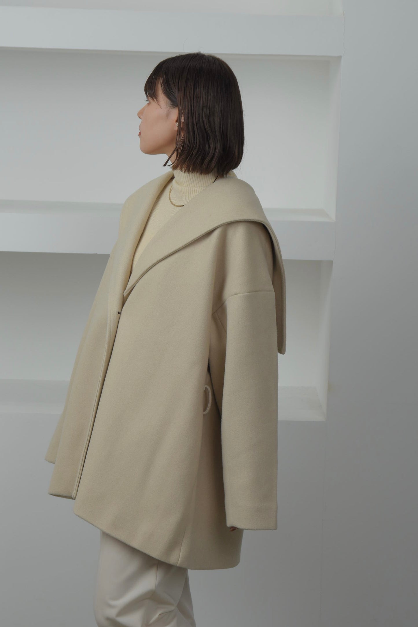 sailor collar midi coat