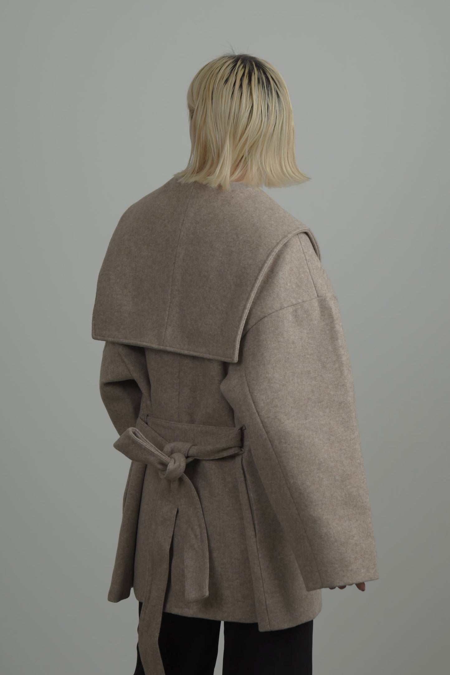 sailor collar midi coat