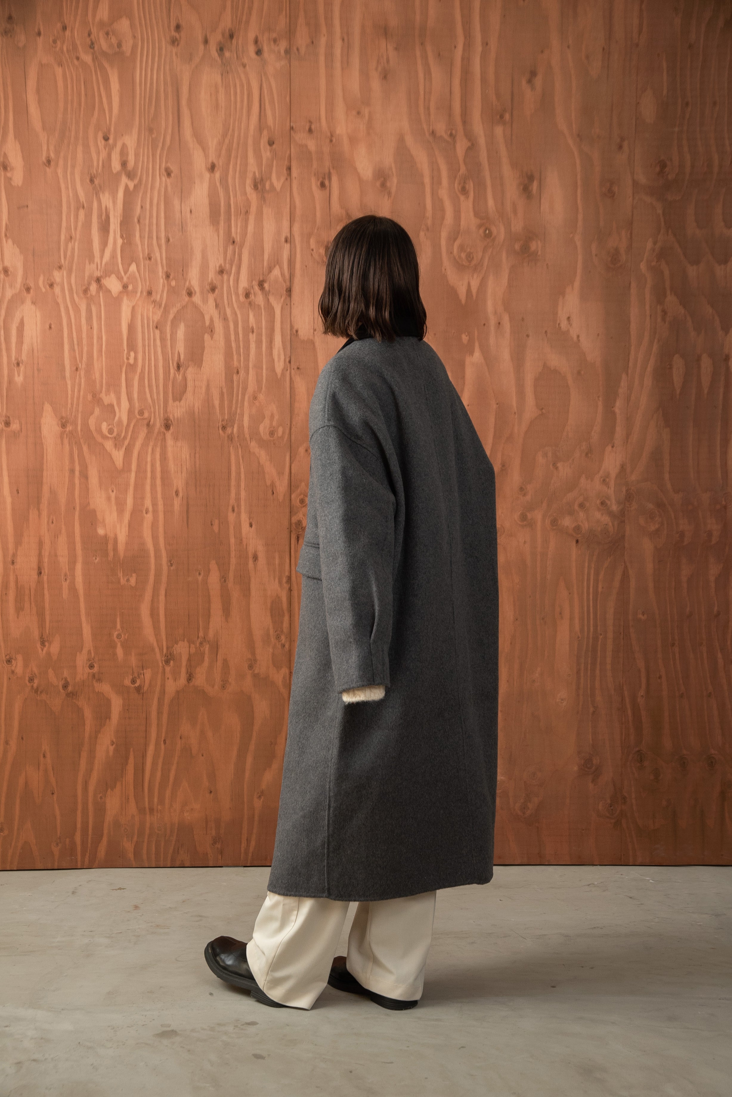 bicolor handmade long coat – eim online（エイム オンライン）