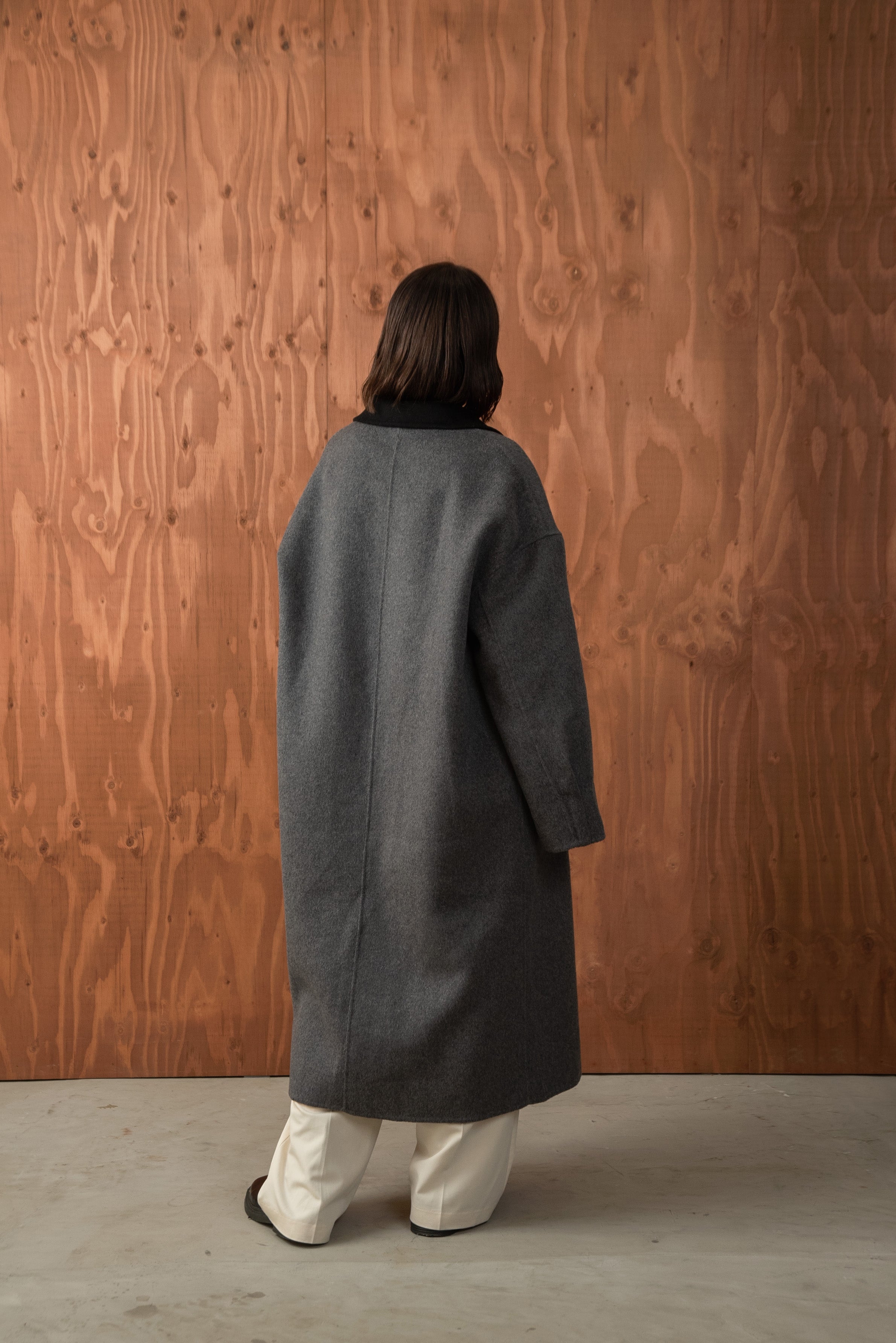 bicolor handmade long coat – eim online（エイム オンライン）