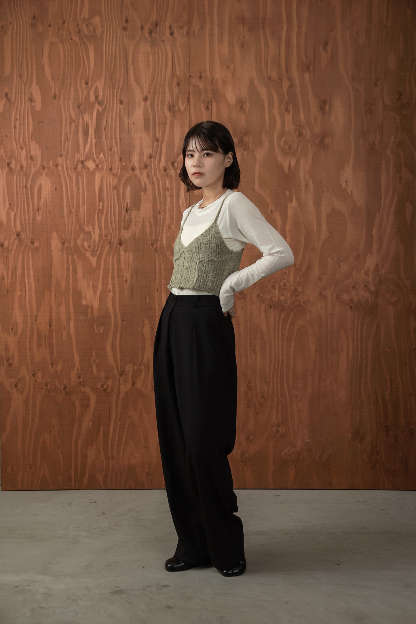 melange design knit bustier