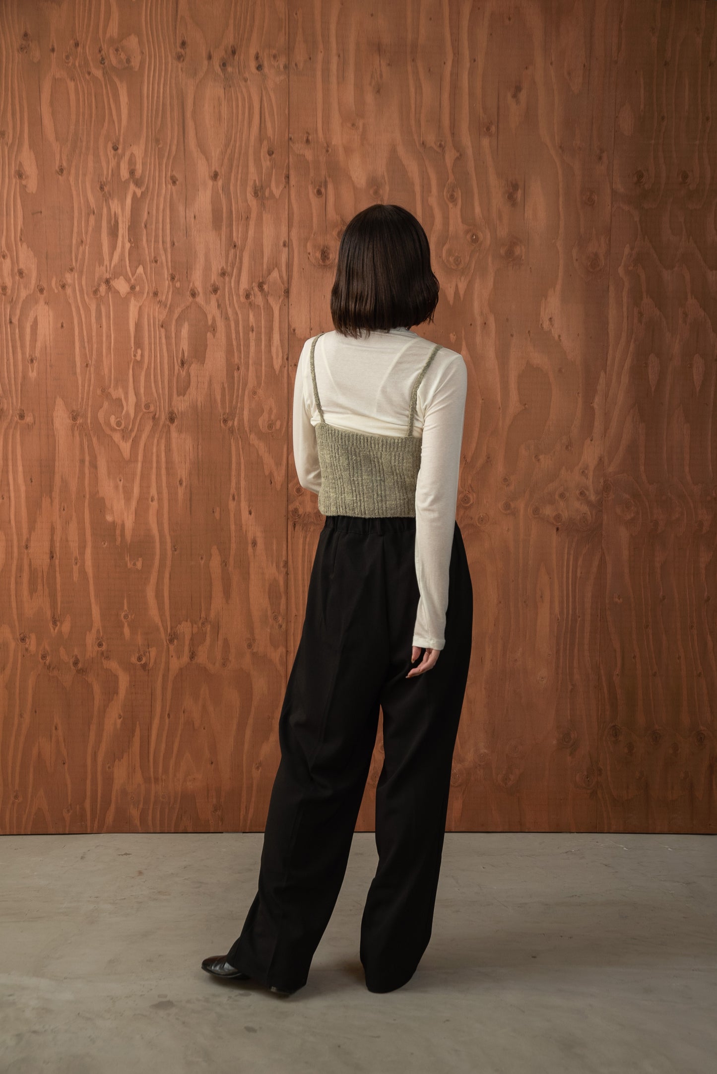 melange design knit bustier