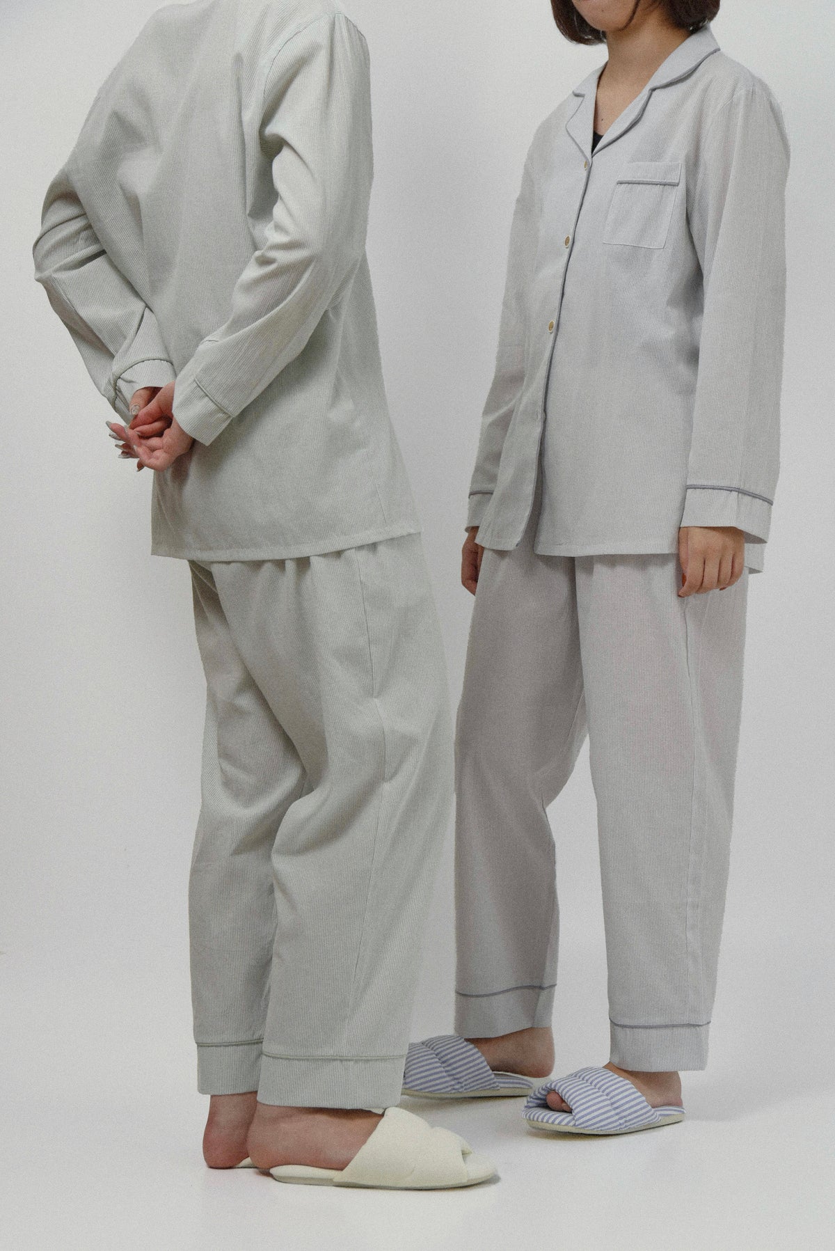 cotton stripe piping room wear set