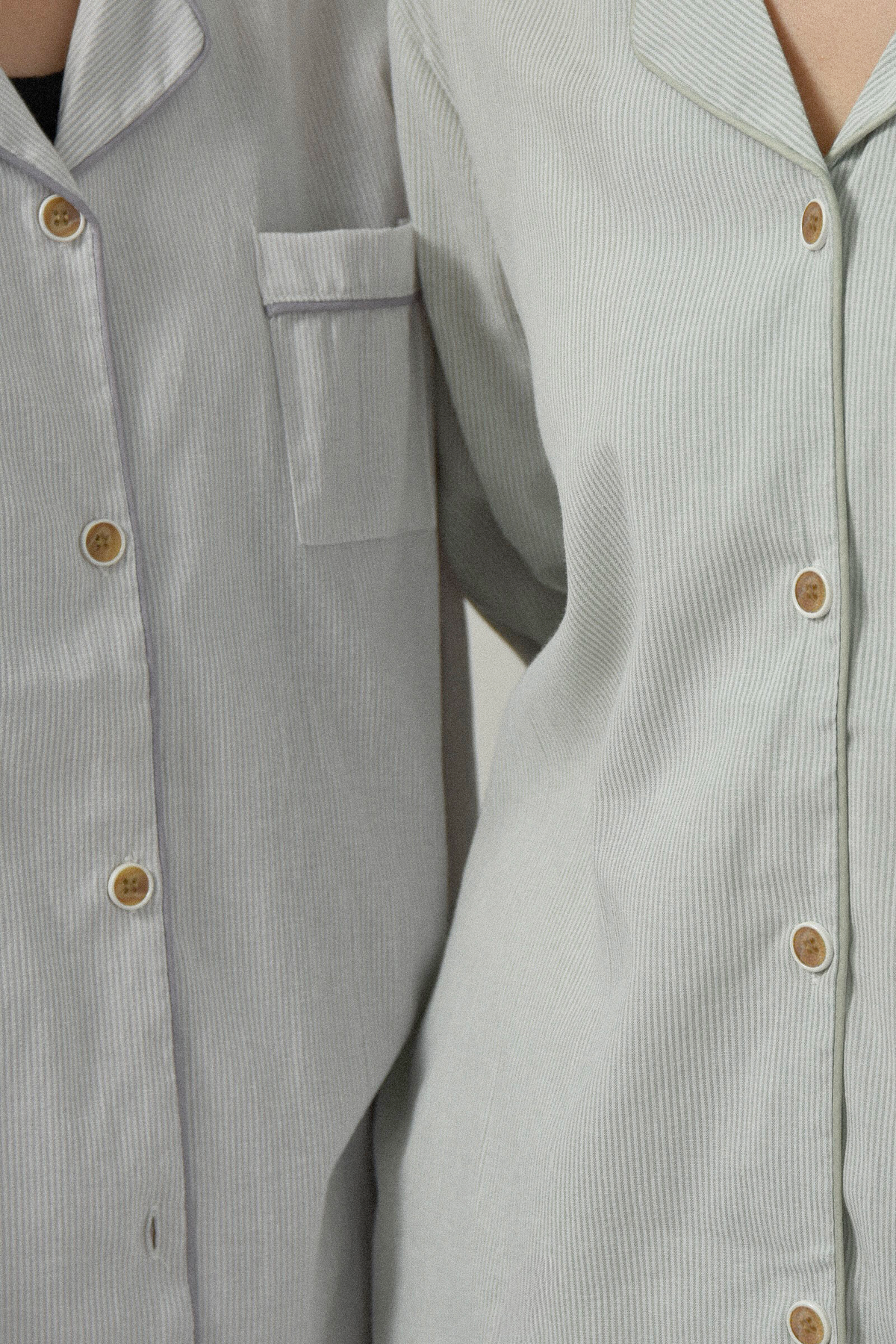 cotton stripe piping room wear set