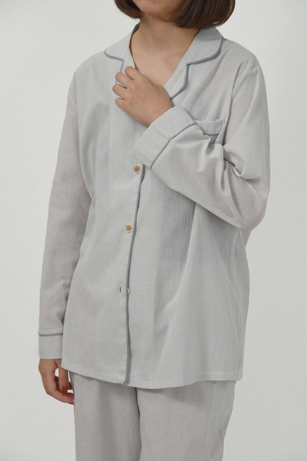 cotton stripe piping room wear set