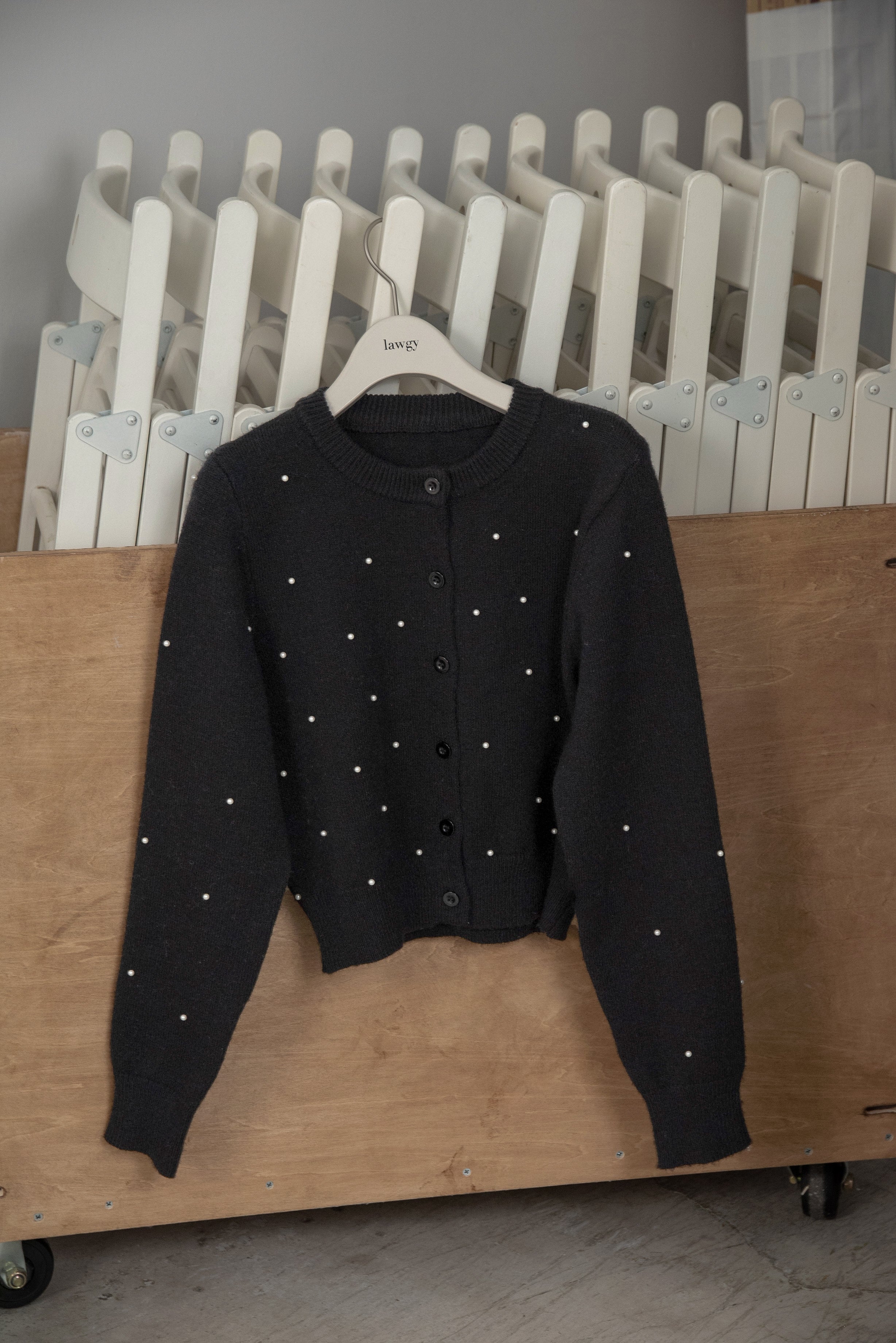 pearl like simple silhouette cardigan – eim online（エイム