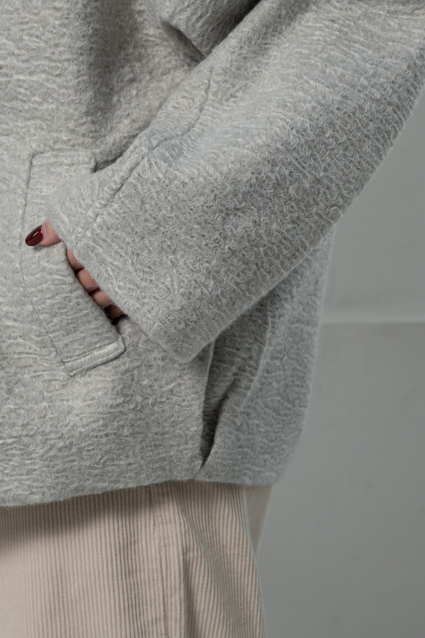 point collar double button cocoon midi coat