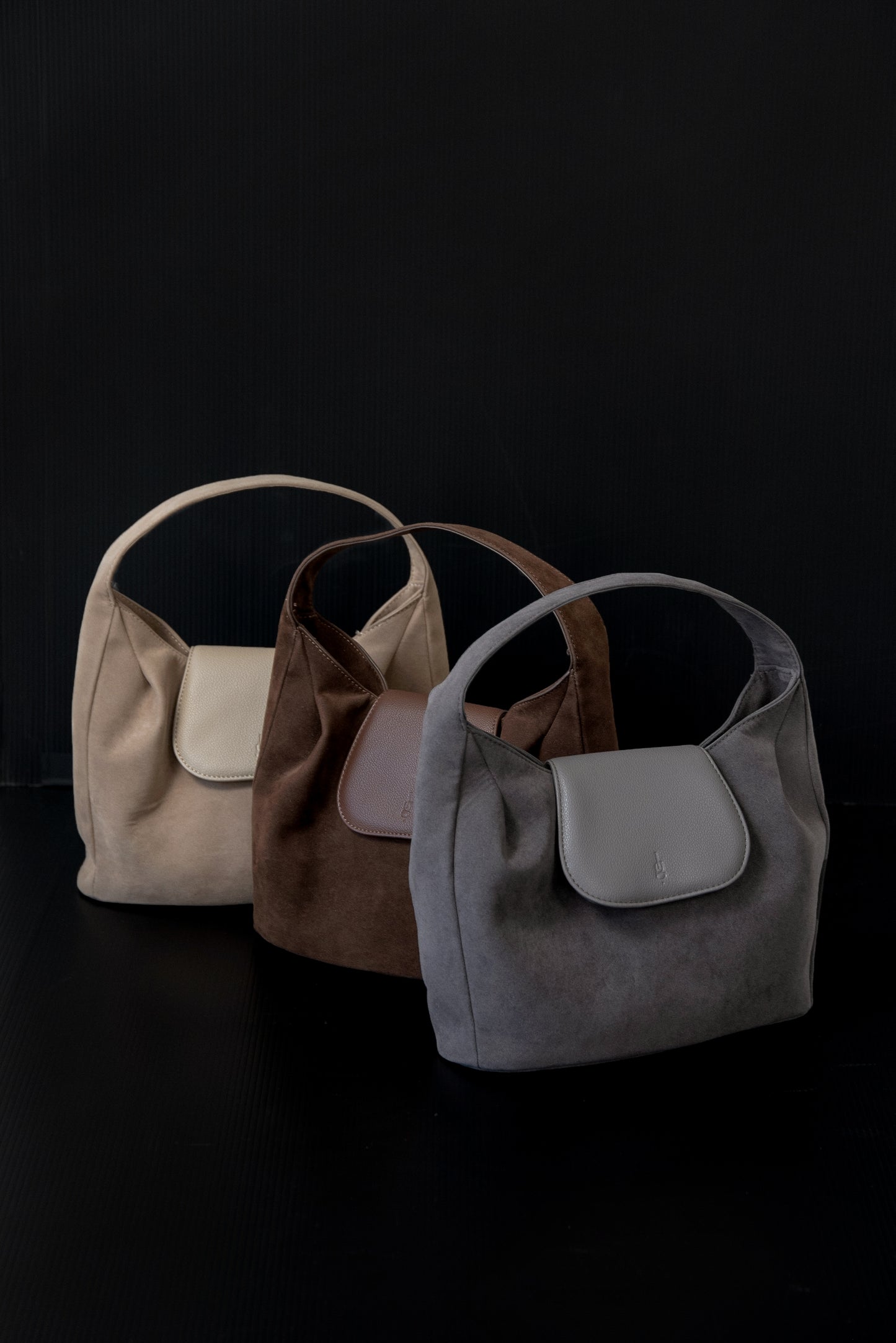 brushed material flap point bag