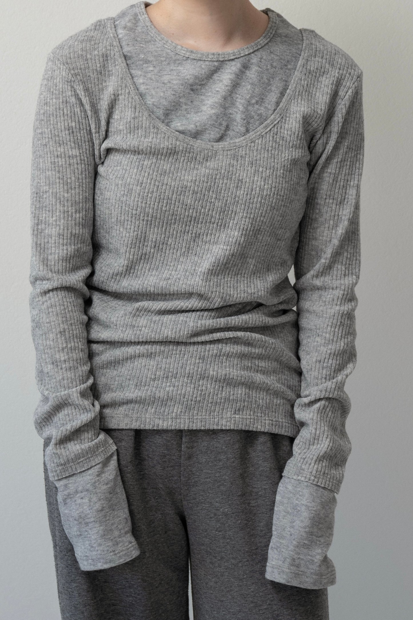 crew neck like layered pattern tops