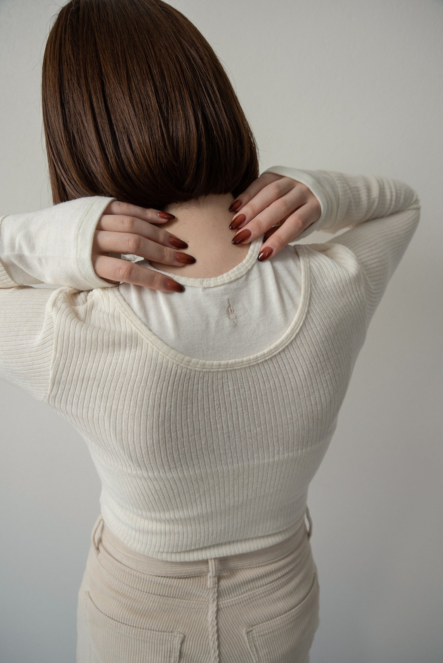 crew neck like layered pattern tops