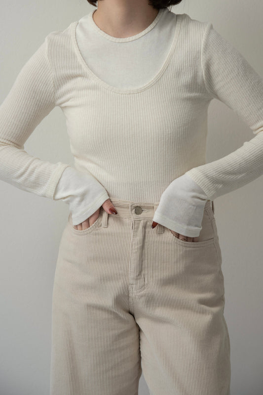 crew neck like layered pattern tops