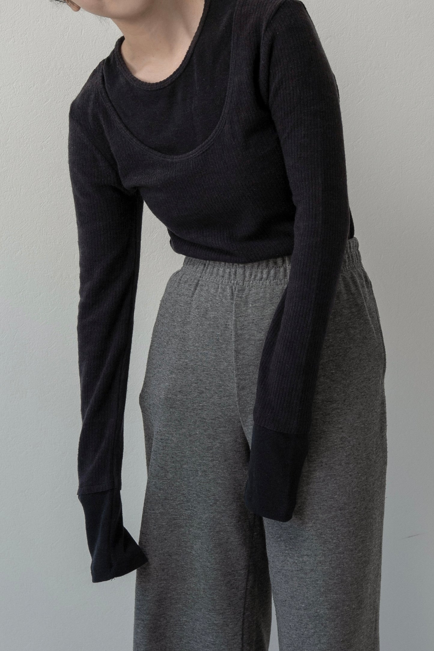 crew neck like layered pattern tops