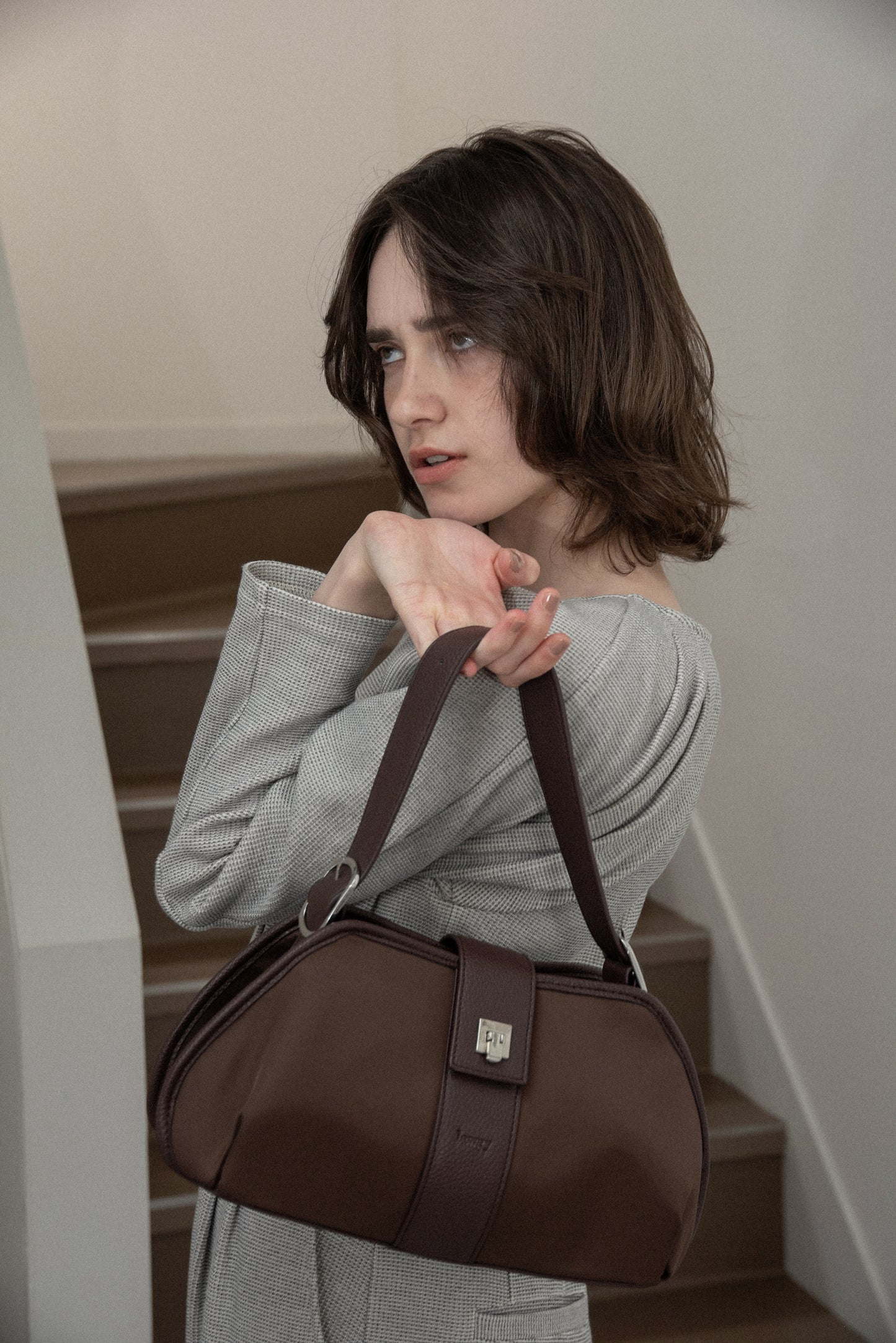 2way handle tuck nylon bag