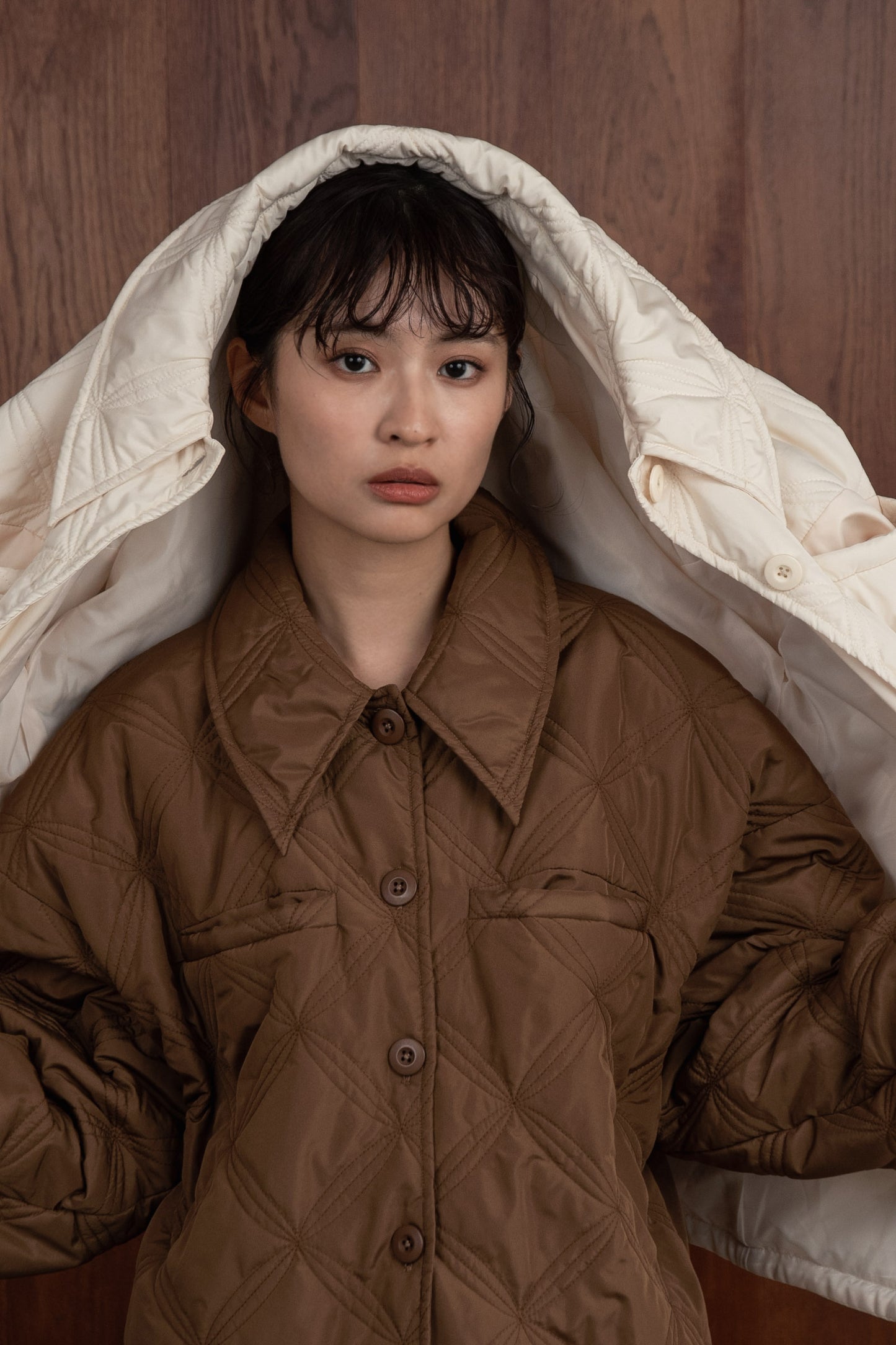 big collar quilting jacket