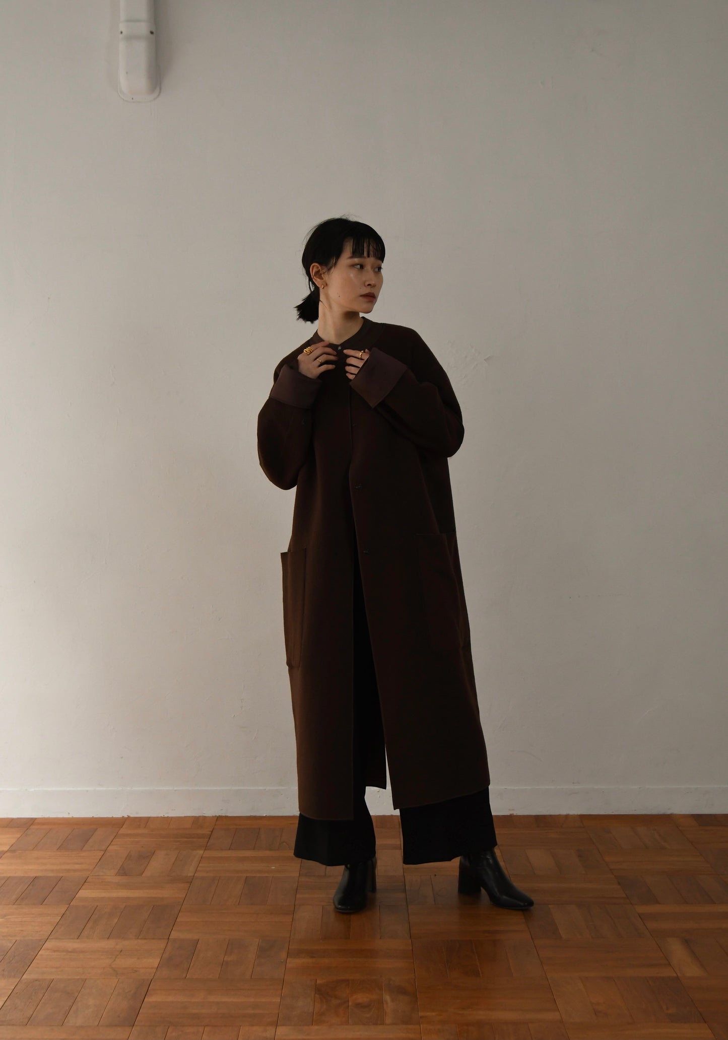 reversible wool long coat