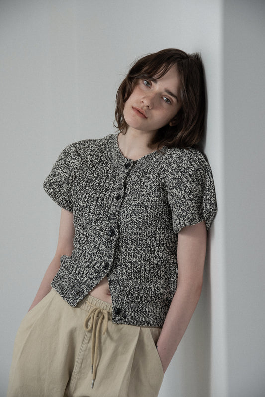 mini balloon sleeve mix knit