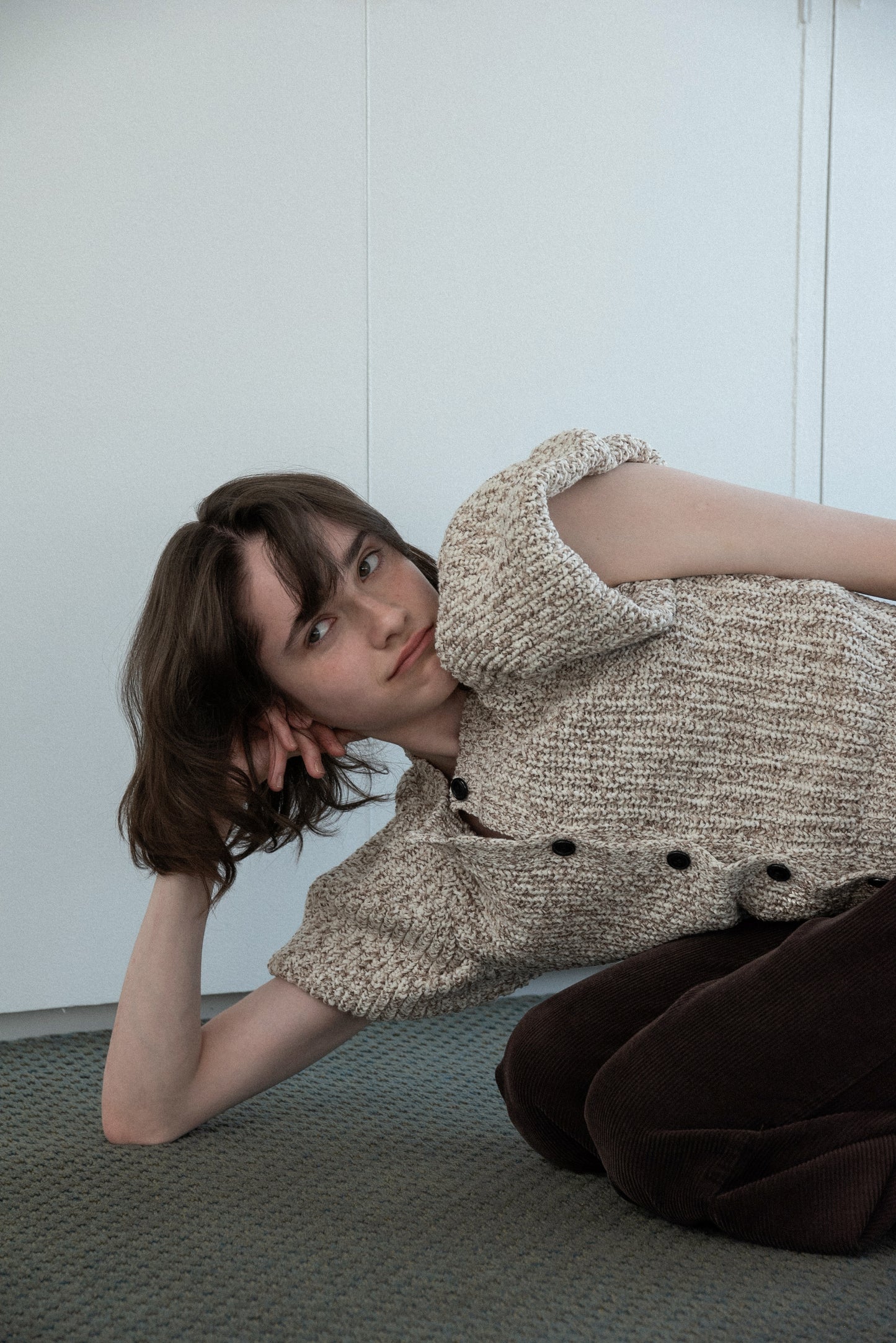 mini balloon sleeve mix knit